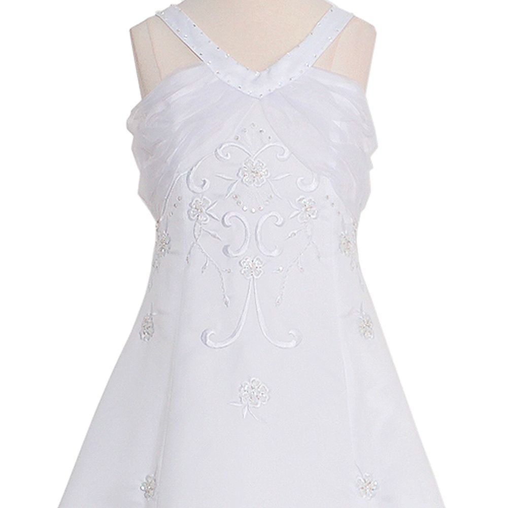 Sparkly White Sequin Floral Party Dress for Girls Age 4 - Perfect for Birthday Celebrations, Pageants & Special Occasions