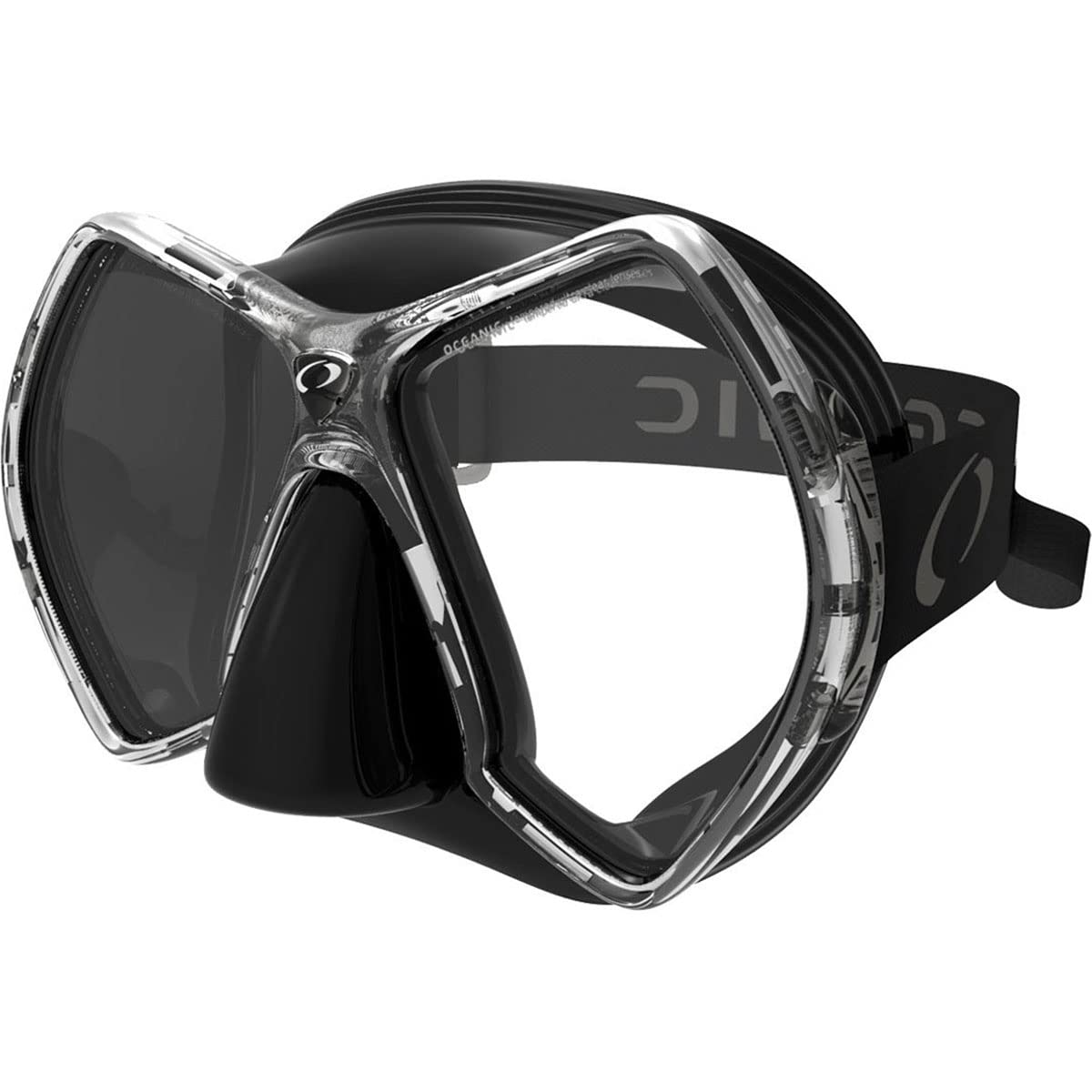 Oceanic Cyanea Ultra Scuba Mask with Clear Lens - Black/Gray Snorkeling Gear for Adults - Perfect for Underwater Exploration, Diving & Marine Life Observation