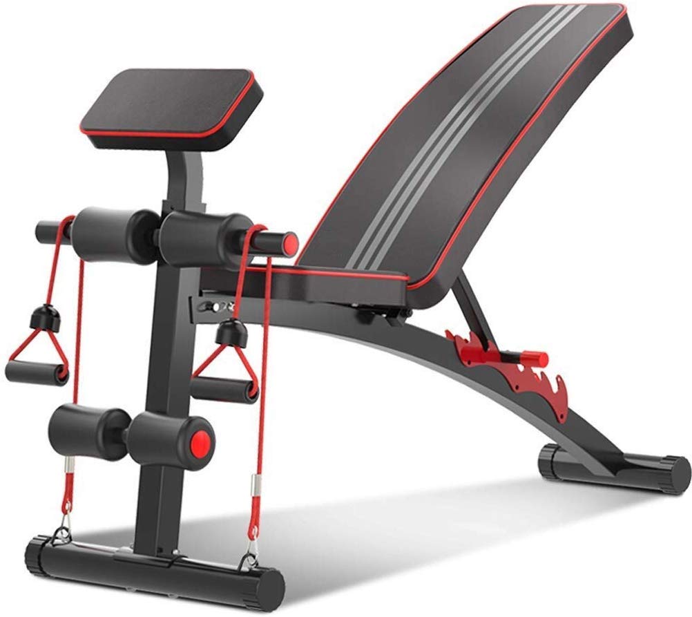 JLDN Adjustable Utility Weight Bench - Foldable Workout Bench for Incline & Flat Press, Strength Training & Full Body Gym Exercises - Perfect for Home & Commercial Gyms (Black)