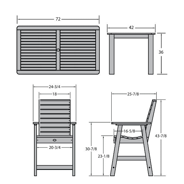Glennville 7-Piece Counter Height Dining Set - Modern Kitchen & Breakfast Nook Table with Chairs for Small Spaces