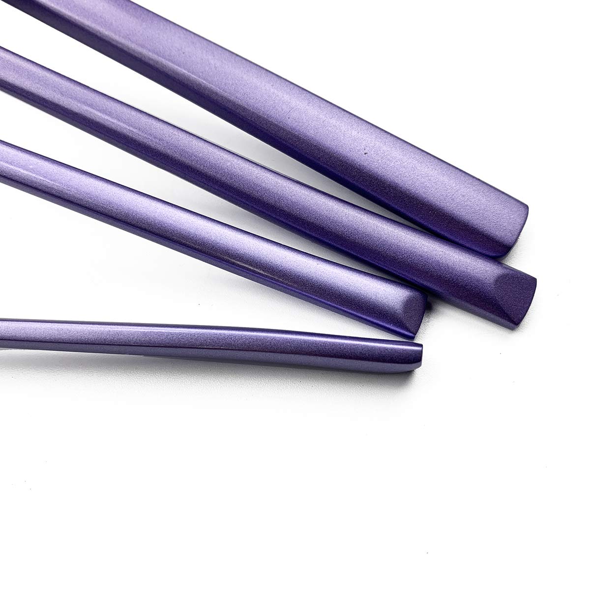 JASHII 5-Piece Modern Silverware Set - 18/10 Stainless Steel Flatware with Square Edge - Elegant Mirror Polished & Dishwasher Safe Kitchen Utensils for 1 (Purple Silver) - Perfect for Dining, Gifts & Home Decor