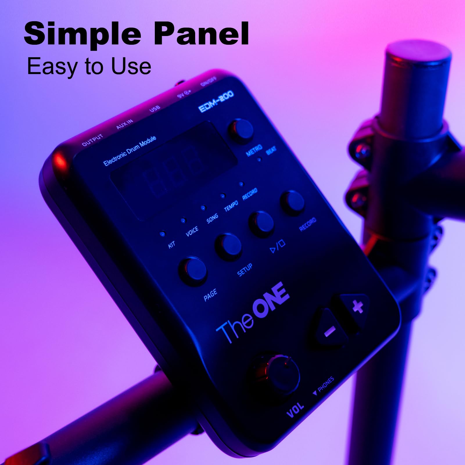 The ONE Electric Drum Kit - Professional Electronic Drum Set for Adults & Kids with 333 Sounds, 4 Mesh Pads, 2 Pedals, Headphones & Drum Sticks - Bluetooth/USB MIDI/AUX Connectivity - Perfect for Home Practice, Studio Recording & Music Education