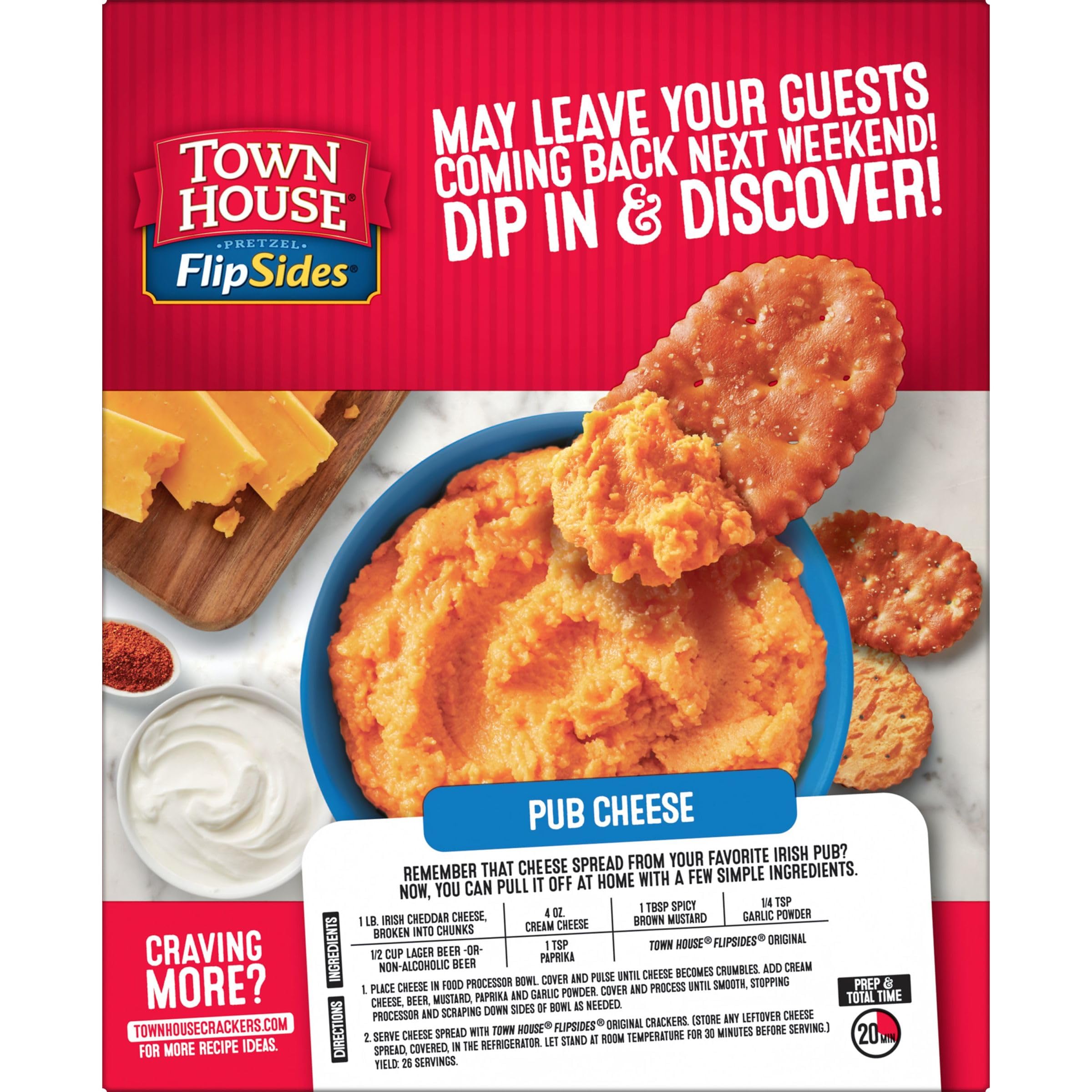 Town House FlipSides Oven Baked Crackers - Original Flavor 9.2oz Box | Crunchy Snack Crackers for Lunch, Parties & On-the-Go | Perfect with Dips, Cheese & Charcuterie Boards