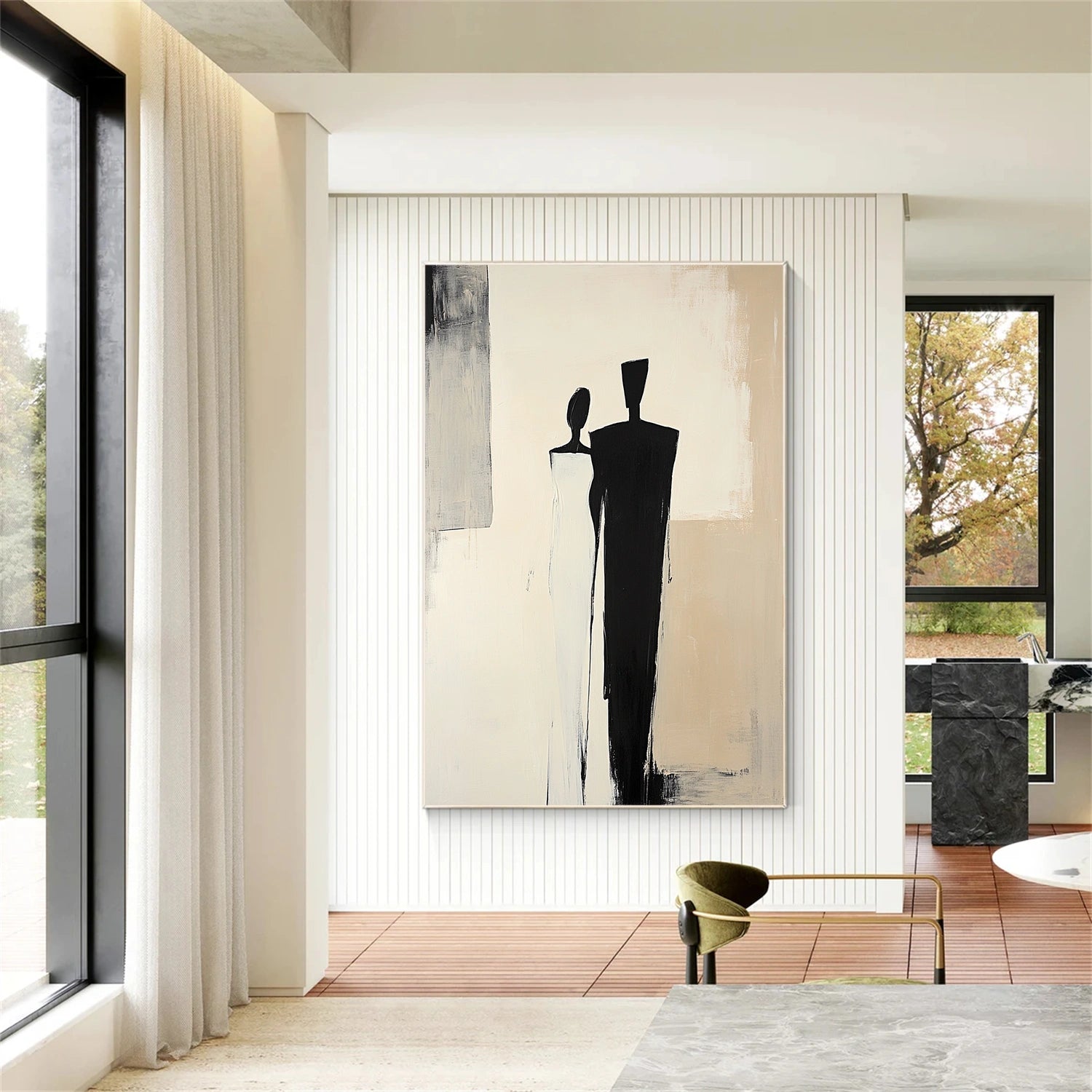 Contemporary Abstract Minimalist Wall Art Painting - Modern Home Decor for Living Room, Bedroom & Office - #CW001
