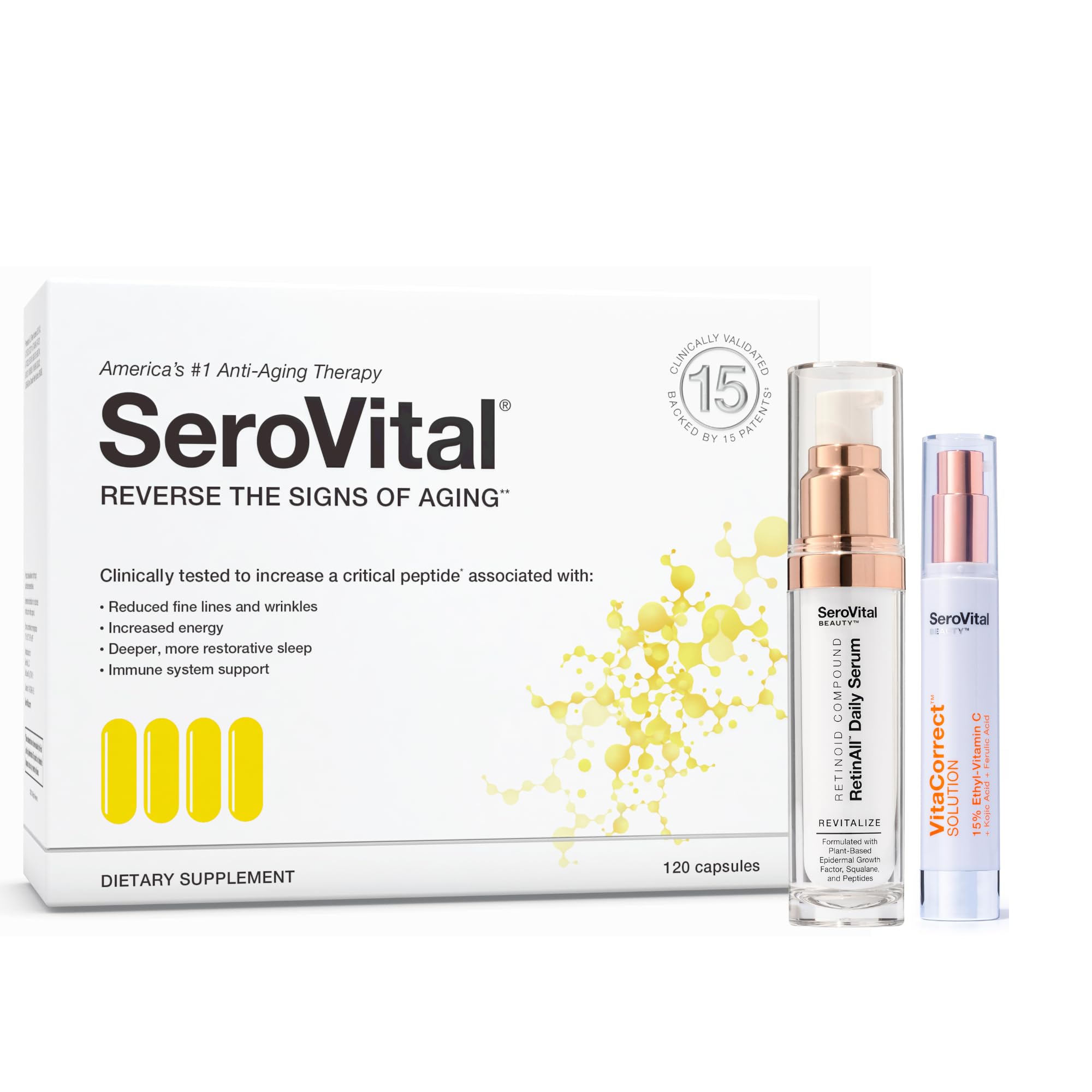 Serovital Skin Rejuvenation Plus Bundle - Anti-Aging Collagen Booster for Women & Men | Reduce Wrinkles & Improve Skin Elasticity | Perfect for Daily Skincare Routine & Nighttime Regimen