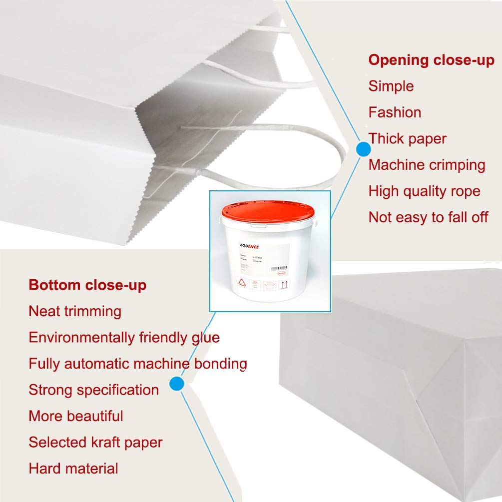 AZOWA 12-Pack Large White Kraft Paper Gift Bags with Handles - 12.5