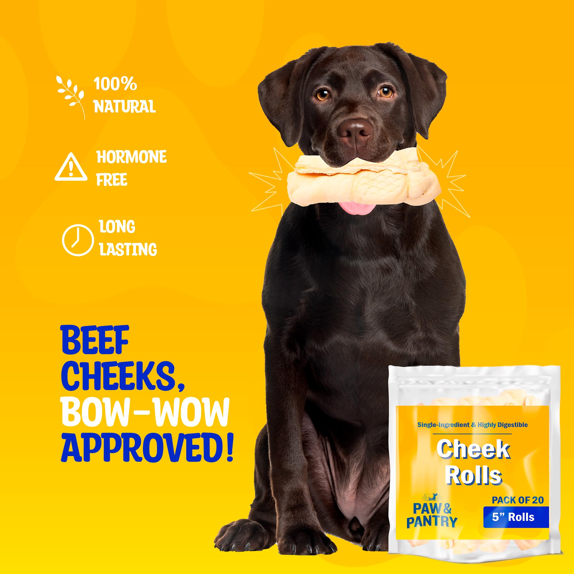 All-Natural Beef Cheek Rolls for Dogs - 5