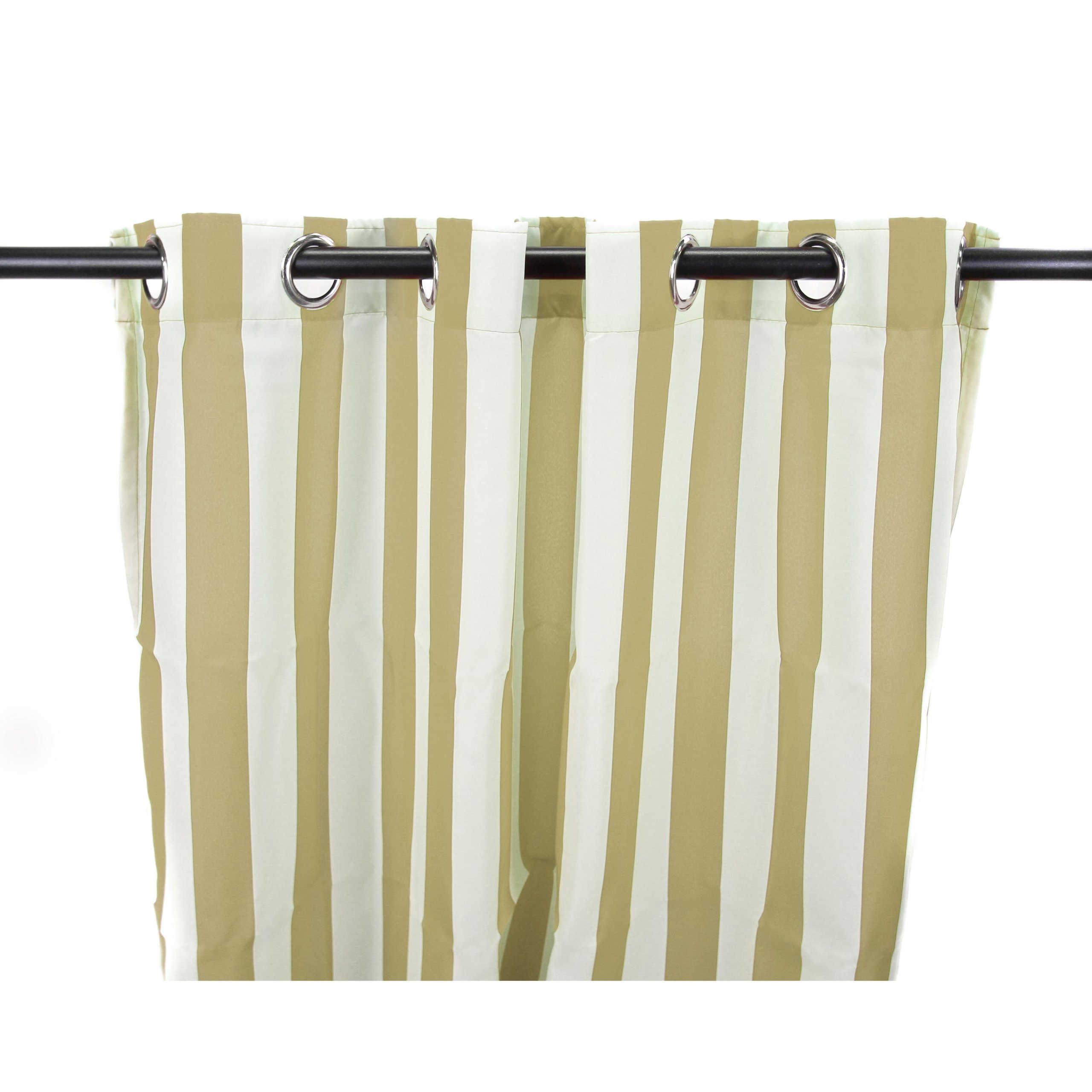 Linen Stripe Outdoor Curtain Panel - Sun Shade & Privacy Screen for Patio, Deck, and Garden - Water-Resistant & UV Protection