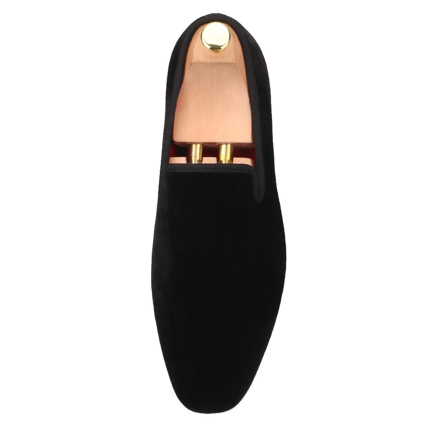 FERUCCI Black Velvet Square Toe Loafers - Women's Comfortable Slip-On Flats for Wedding, Prom & Casual Wear - Elegant Dress Shoes for Office, Party & Special Occasions