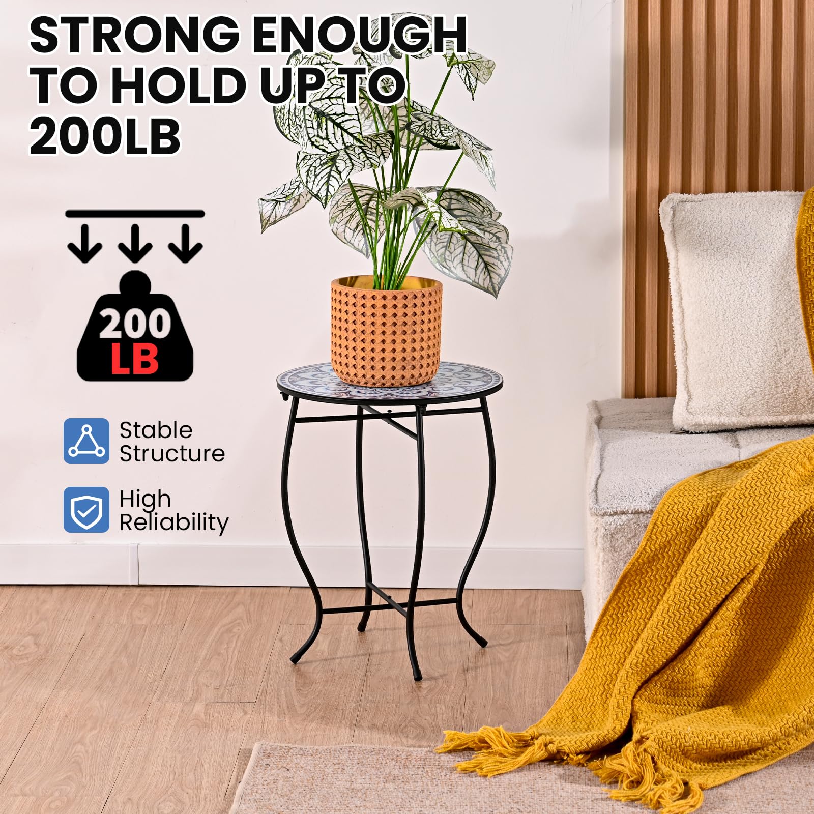 Round Side Table for Indoor & Outdoor Use - 14