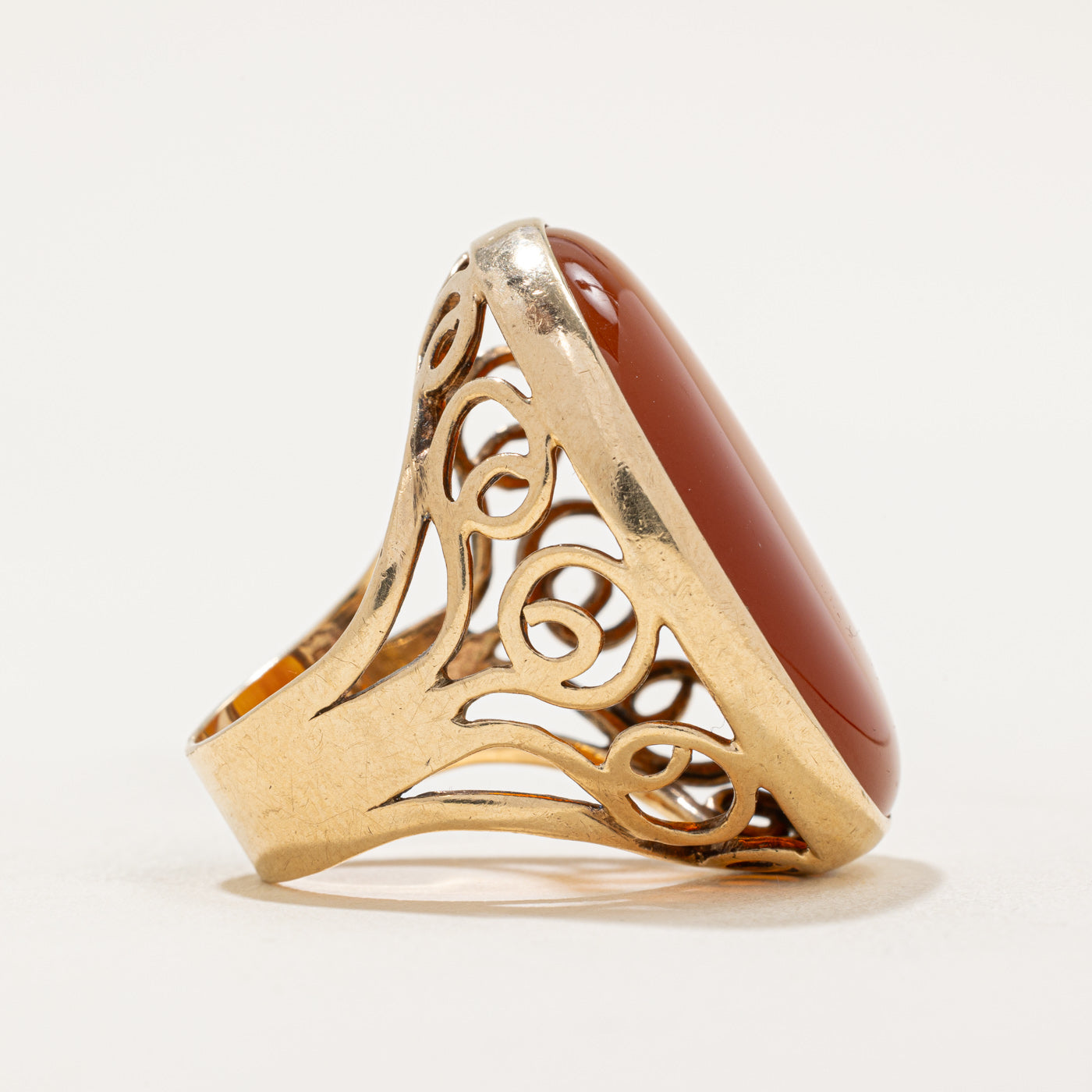 22.00ct Carnelian Agate Cocktail Ring - Size 6 | Elegant Statement Jewelry for Evening Parties, Weddings & Special Occasions
