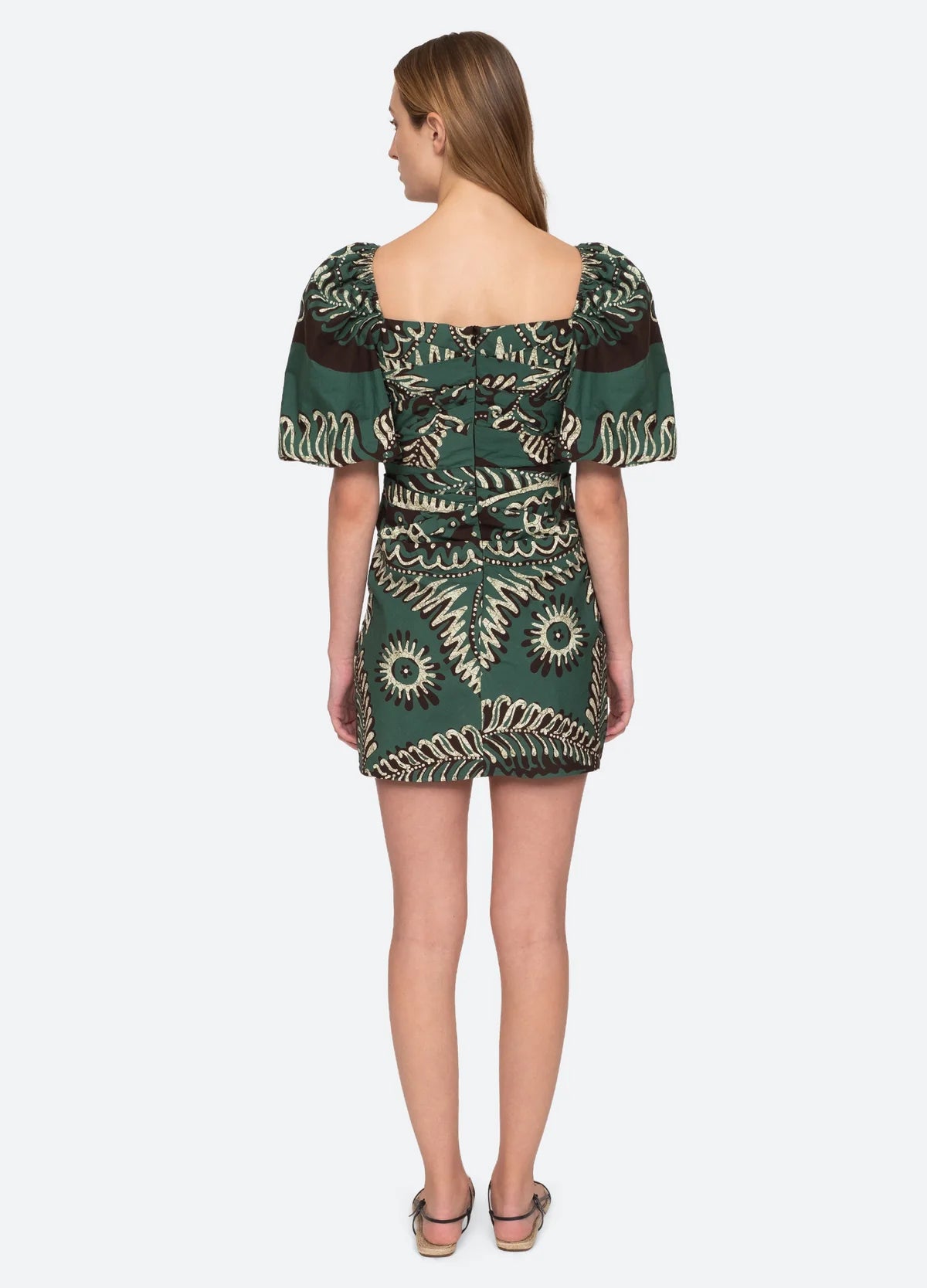 Charlough Mini Dress - Green Summer Floral Sundress for Women, Perfect for Beach Vacation & Casual Outings