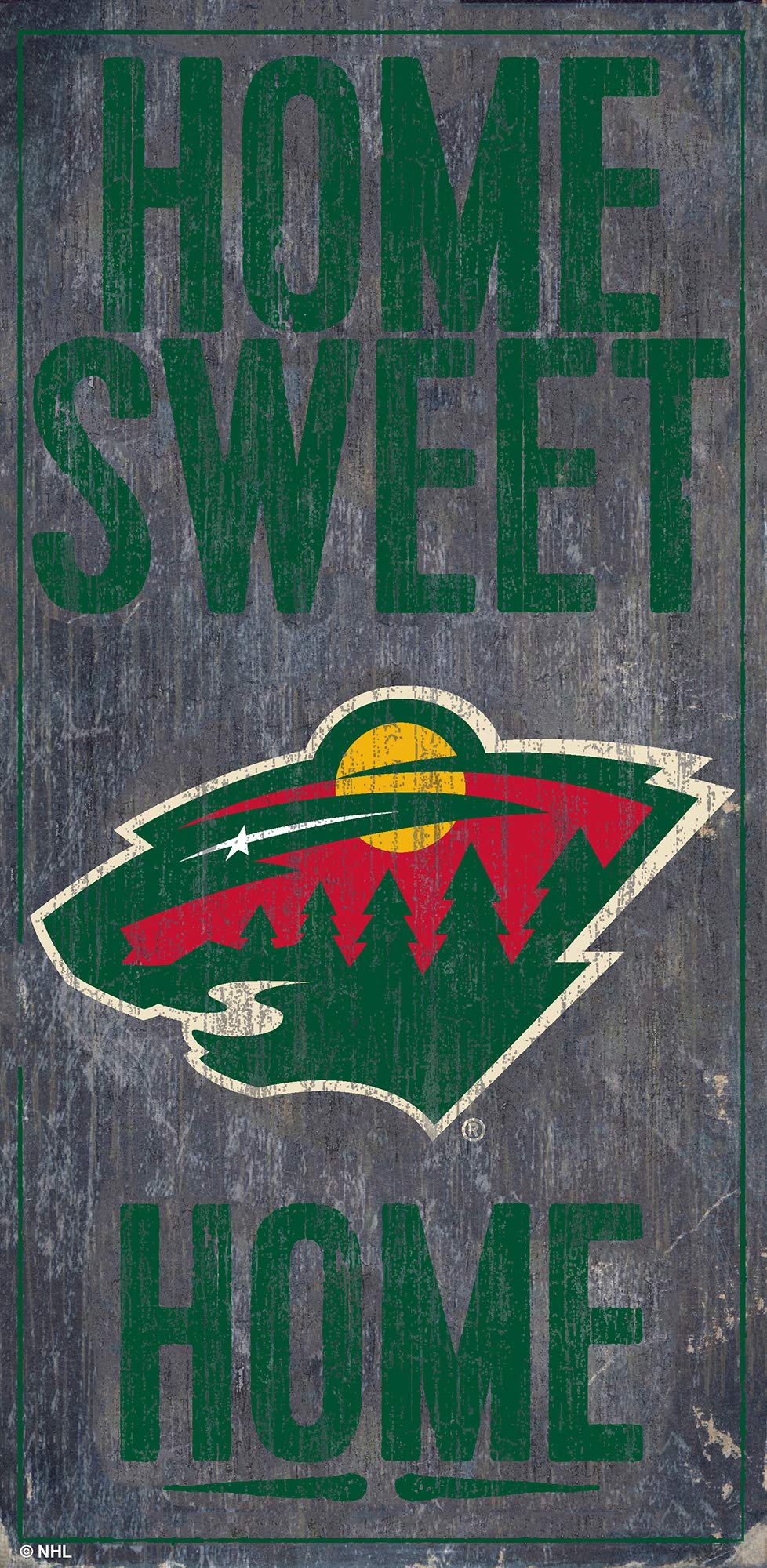 Fan Creations NHL Minnesota Wild Unisex Home Sweet Home Team Color 6x12 Inch Decorative Sign - Perfect for Game Room, Man Cave, or Sports Fan Gift
