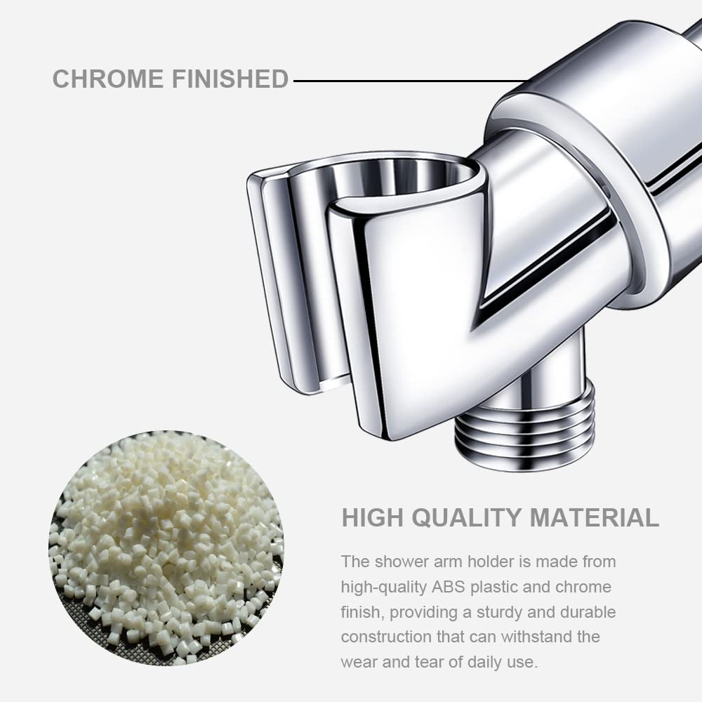 Adjustable Shower Arm Holder Mount for Handheld Shower Head - Chrome Silver Shower Arm Connector for Shower Hose - Perfect for Bathroom Renovation & Spa-Like Shower Experience