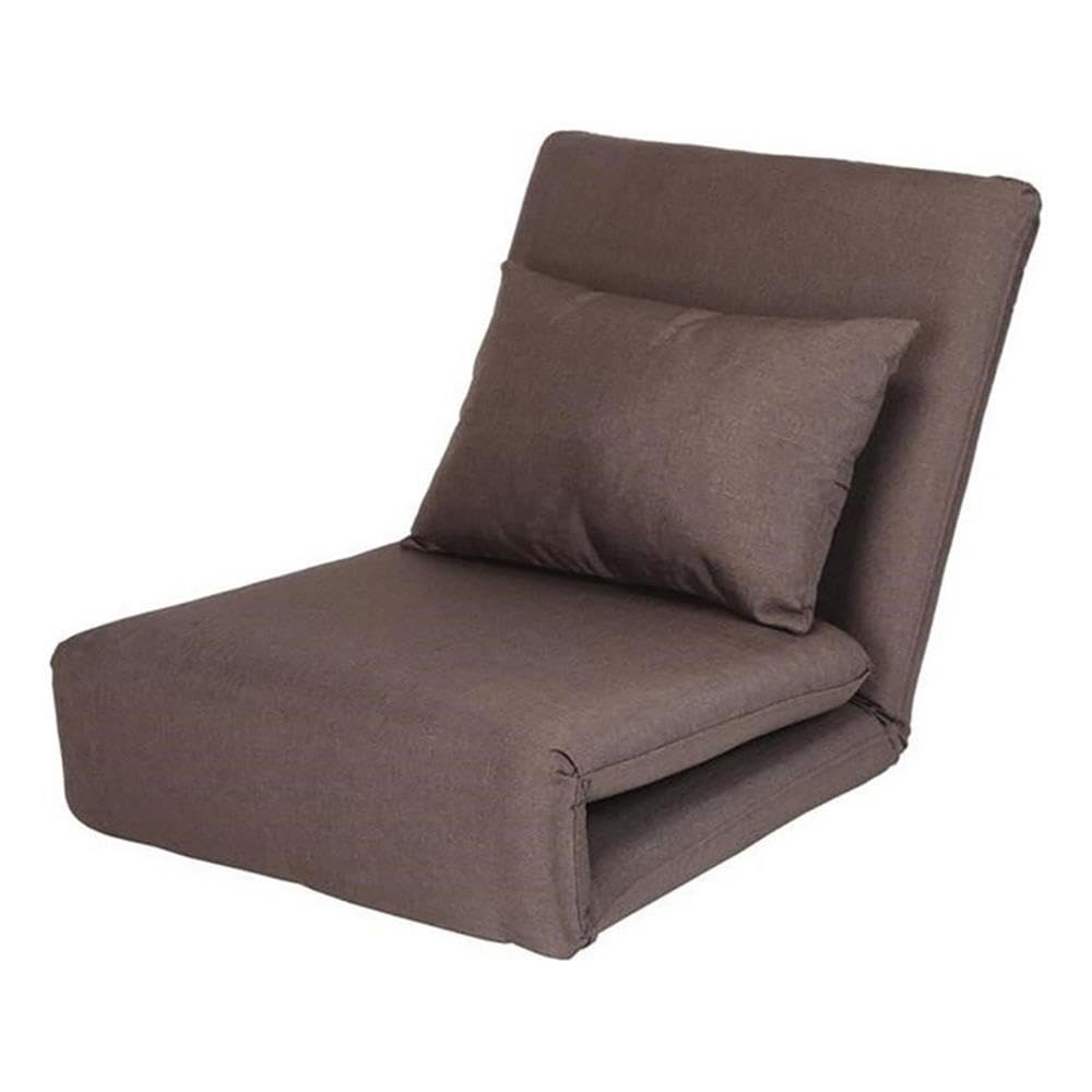 Relaxie Floor Chair - Brown Linen Sleeper Sofa for Dorm, Bedroom & Living Room | Portable Lounger for Reading, Gaming & Relaxation