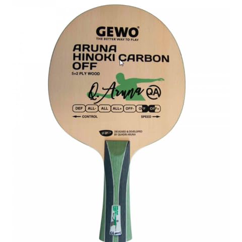 GEWO Aruna Hinoki Carbon Offensive Table Tennis Racket - Professional Ping Pong Paddle for Tournament Play & Training