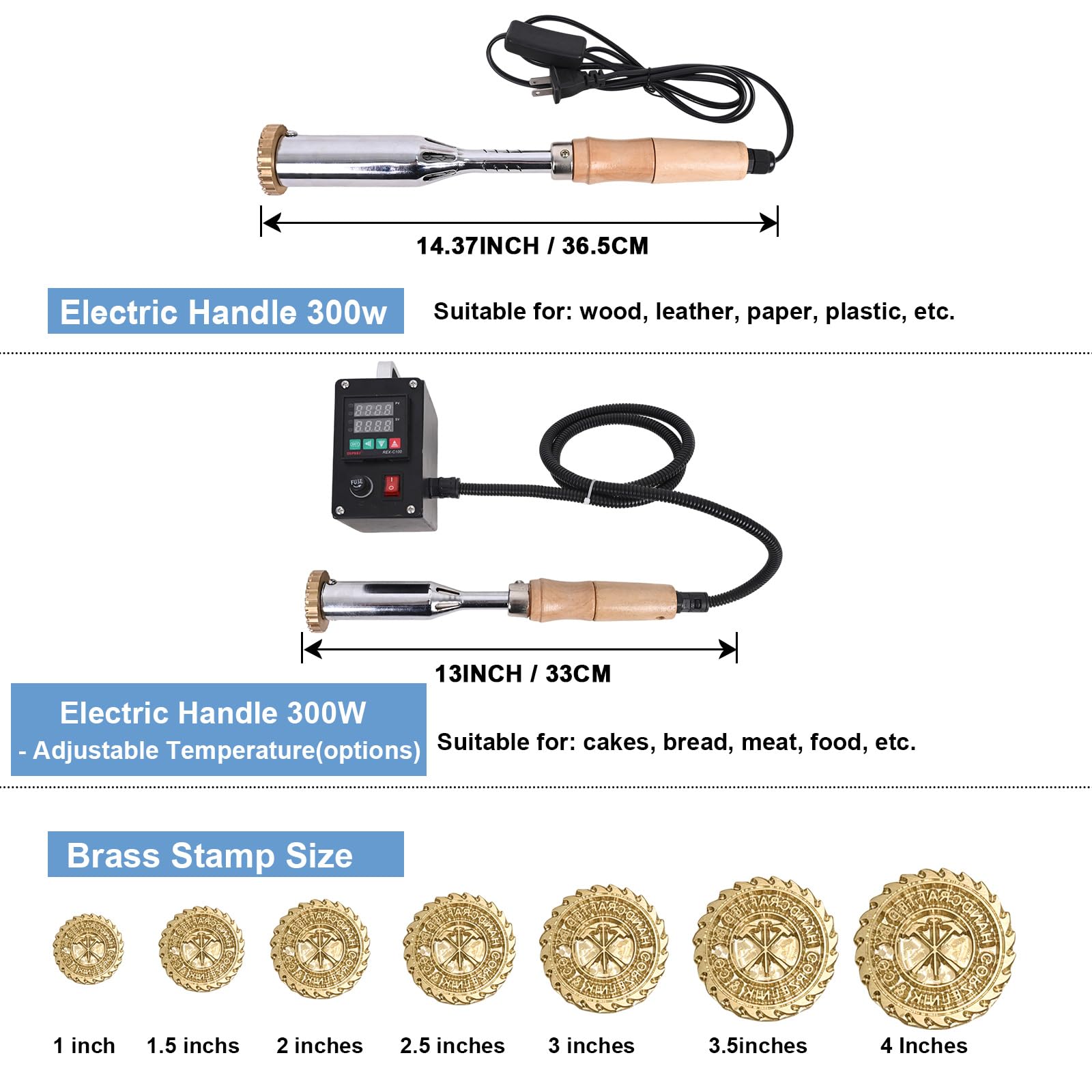 Custom Electric Branding Iron for Wood Burning - 1.5 Inch 300W Durable Metal Logo Stamp for Leather, Meat & DIY Crafts - Personalized Wedding Gifts & Handmade Woodworking Tools - Perfect for DIY Projects, BBQ Branding & Personalized Souvenirs