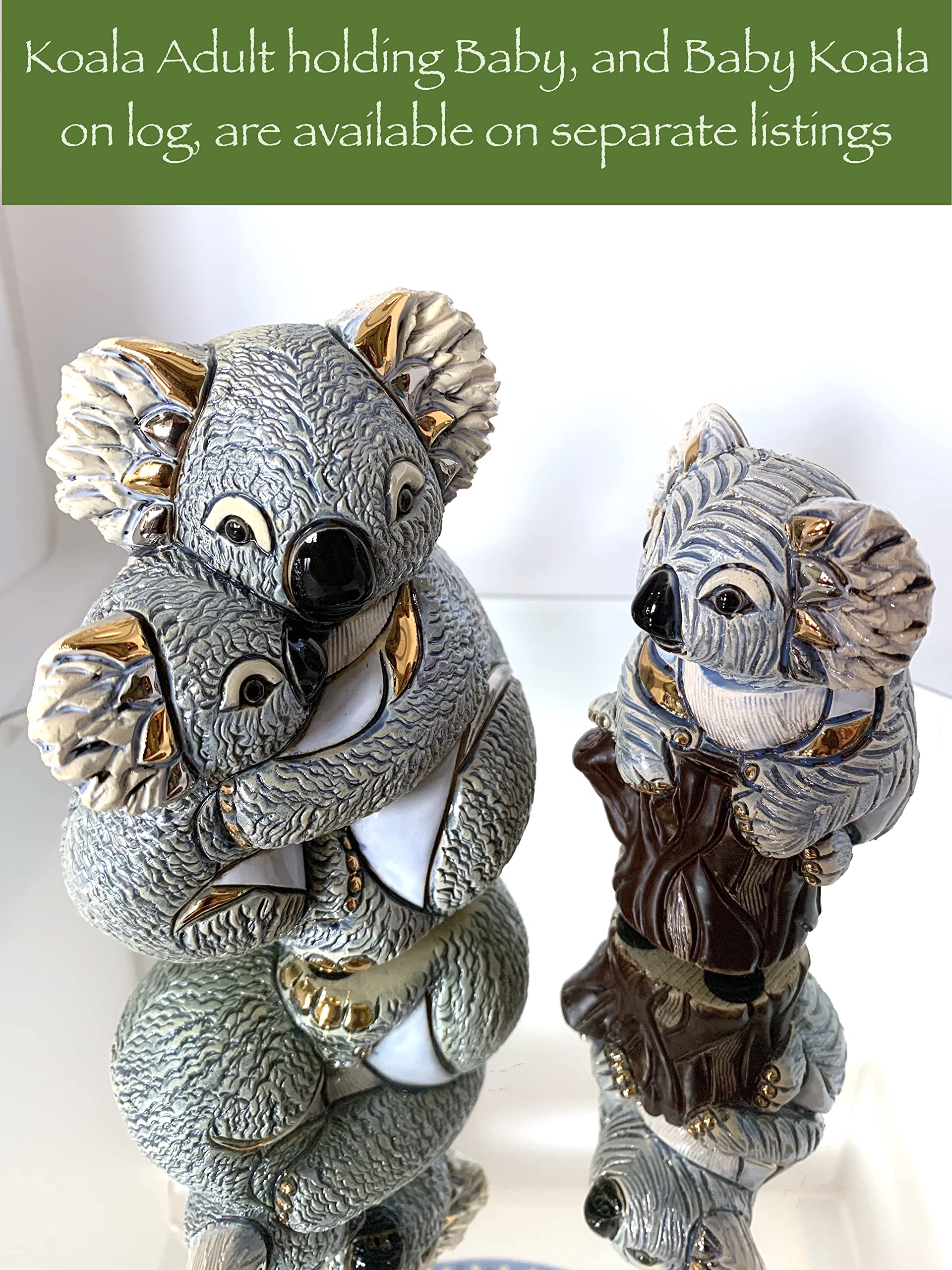 F152 Koala with Baby Figurine - Handcrafted Resin Collectible Statue in Gift Box | Perfect for Home Decor, Nursery Room, and Animal Lover Gifts