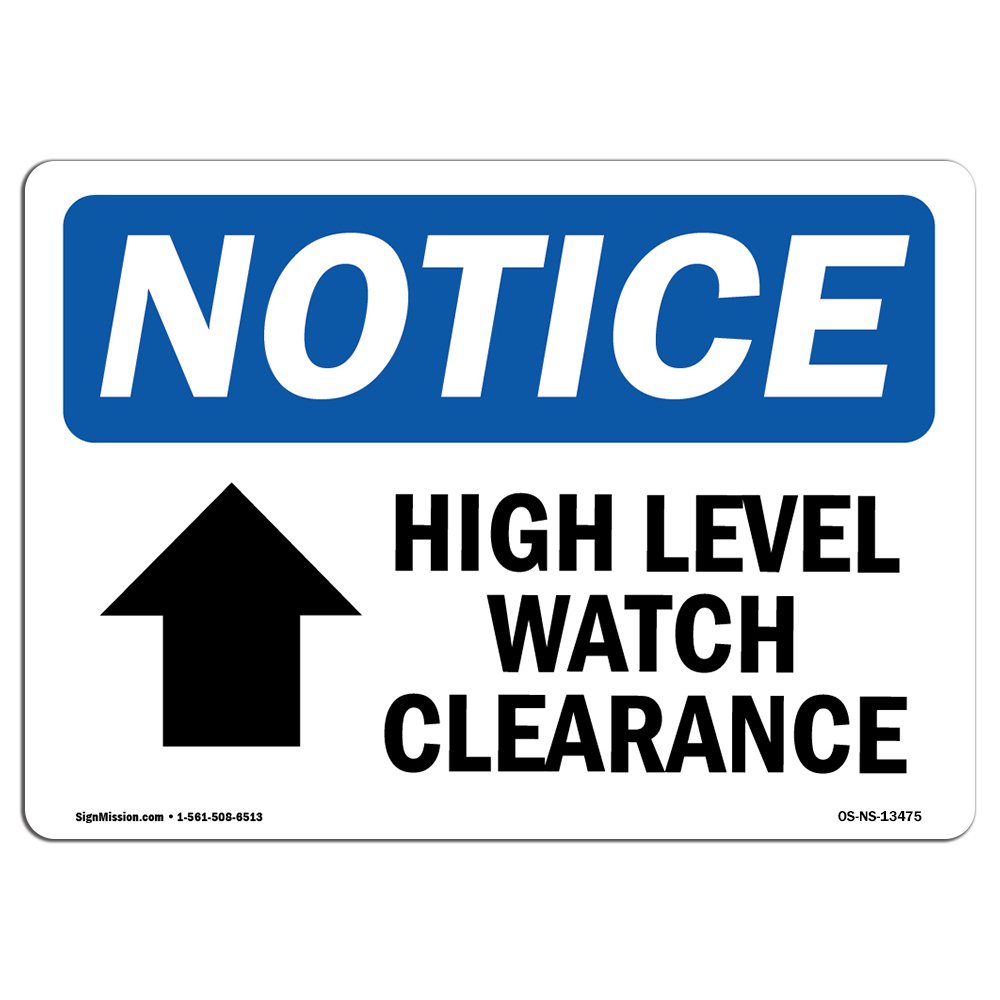 OSHA High Load Clearance Warning Sign with Up Arrow Symbol - Durable Vinyl Label Decal for Workplace Safety | Made in USA | Perfect for Warehouses, Construction Sites & Industrial Areas