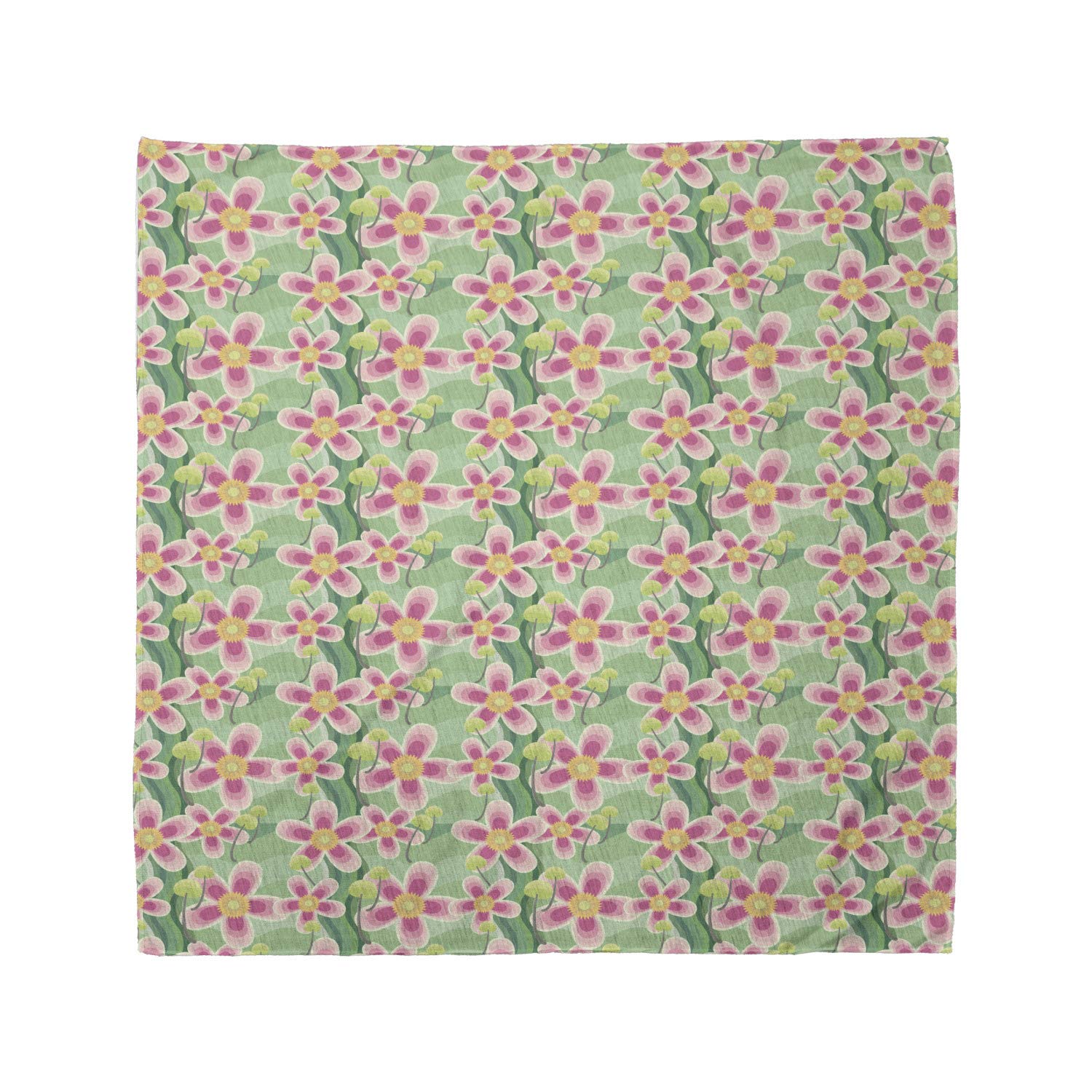 Ambesonne Floral Bandana - Pastel Large Flower Petals Design, Unisex Head Scarf & Neck Tie for Women & Men - Perfect for Outdoor Activities, Music Festivals & Fashion Accessories