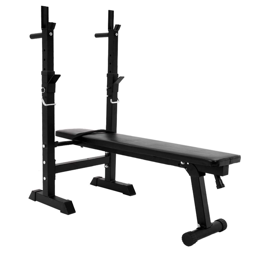 **Ohvivid Foldable Adjustable Weight Bench - 2 Racks, Dip Handles & Supine Board for Dumbbell Workouts, Home Gym & Strength Training**    **Use Cases:** Perfect for home gyms, strength training, dumbbell exercises, bench presses, and full-body workouts.