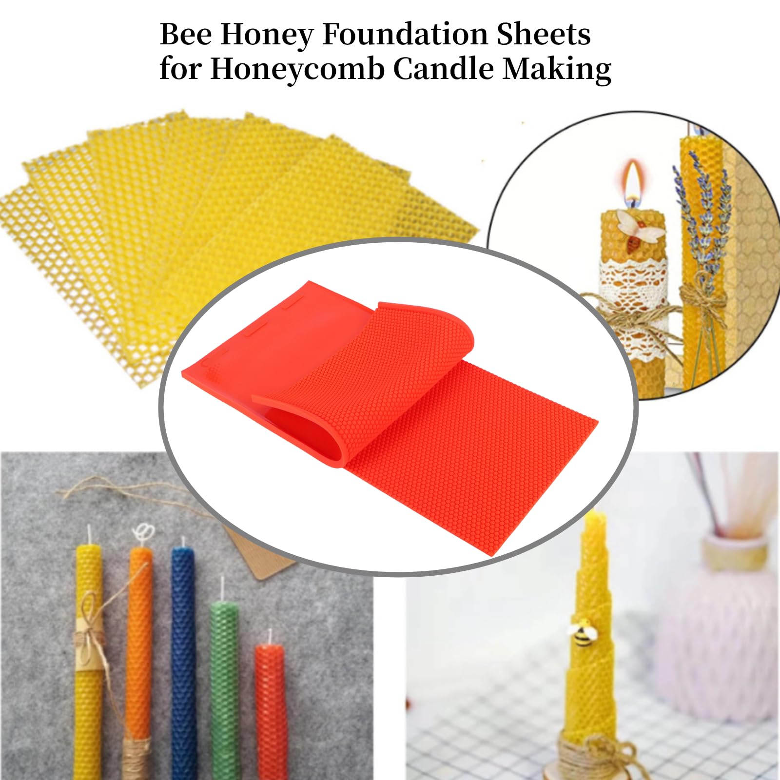 AUNMAS 2Pcs Natural Beeswax Sheets for Beekeeping - Premium Honeycomb Wax Foundation for Candle Making, Beehive Frames & DIY Crafts | Perfect for Beekeepers, Candle Makers & Craft Enthusiasts