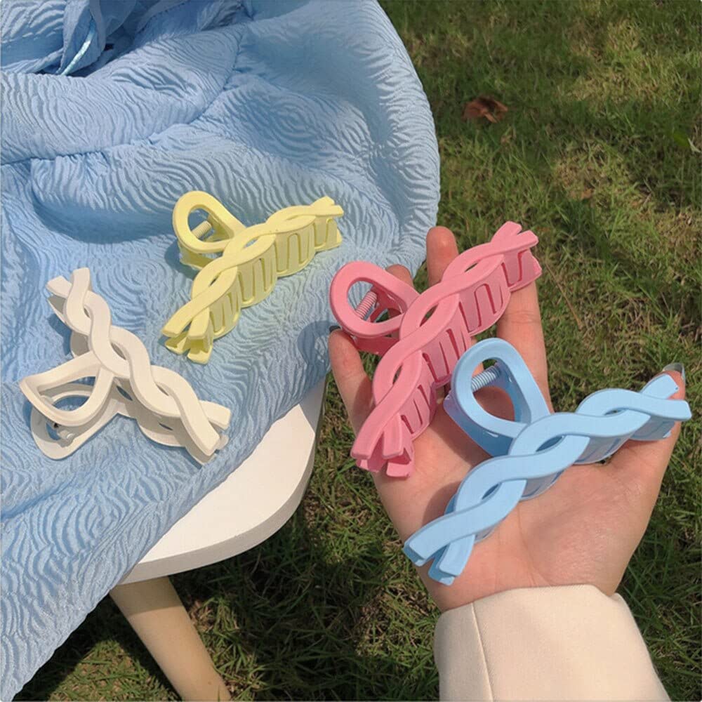 APSAMBR - 3 Pack Large Candy Color Hair Claw Clips for Women, Barrettes Crab Clamp Ponytail Holder, Hair Styling Accessories for Everyday, Work & Party Hairstyles
