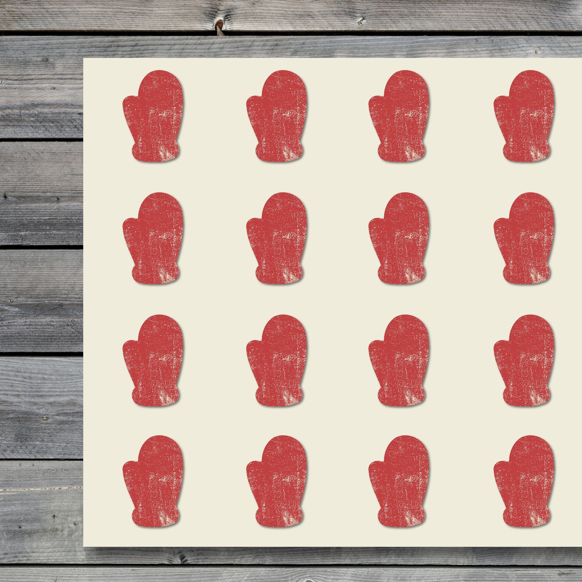 30 Pack Mitten Craft Stickers - 1.5 Inch Winter Themed Scrapbook & DIY Decals for Journals, Party Favors, Gift Wrapping & Holiday Crafts (Item 1321583)