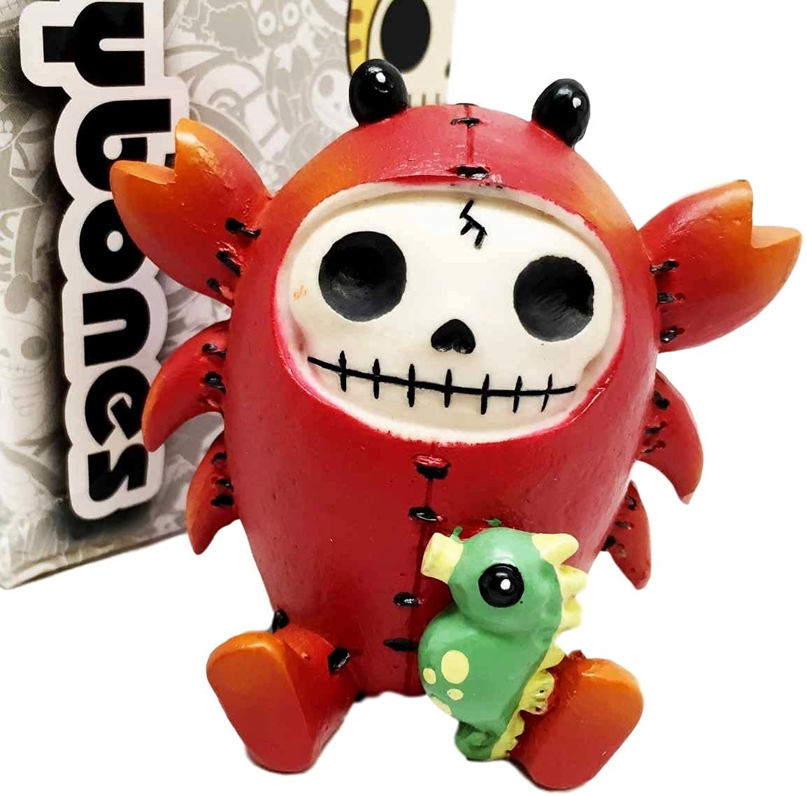 Ebros Gift Marine Nautical Red Lobster & Seahorse Skeleton Voodoo Monster Figurine - Furrybones Ocean Themed Halloween Collectible Decor for Home, Office, or Party Display