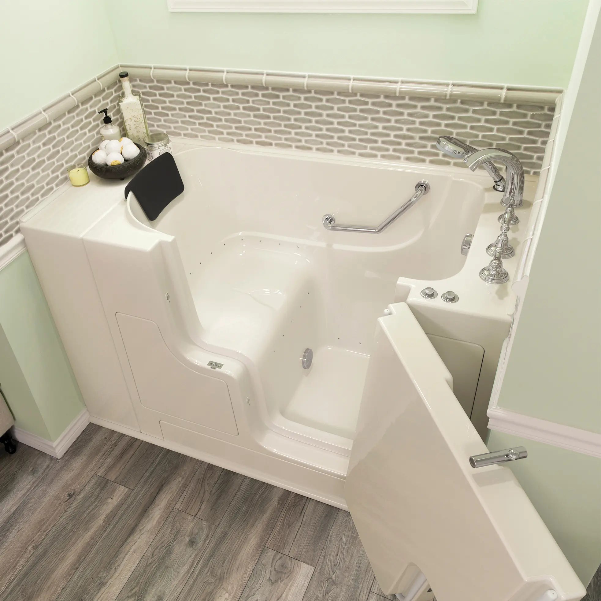 Premium 30 x 52 Inch Gelcoat Walk-In Bathtub with Air Spa System - Right Hand Drain & Faucet - Ideal for Elderly & Mobility Impaired Users - Perfect for Relaxation & Hydrotherapy at Home