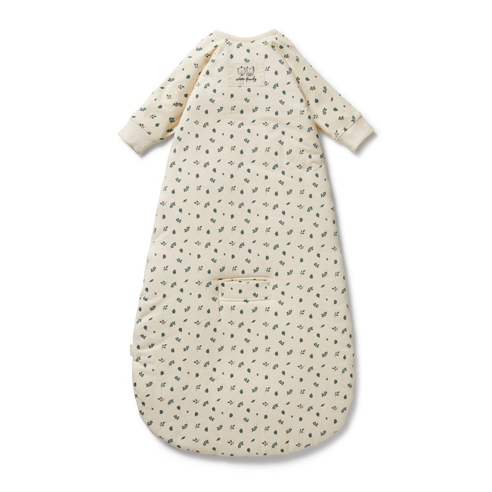 Twilight Leaf Organic Cotton Long Sleeve Baby Sleeping Bag 2.5 TOG - Soft & Breathable for Comfortable Sleep - Perfect for Nursery, Daycare & Travel