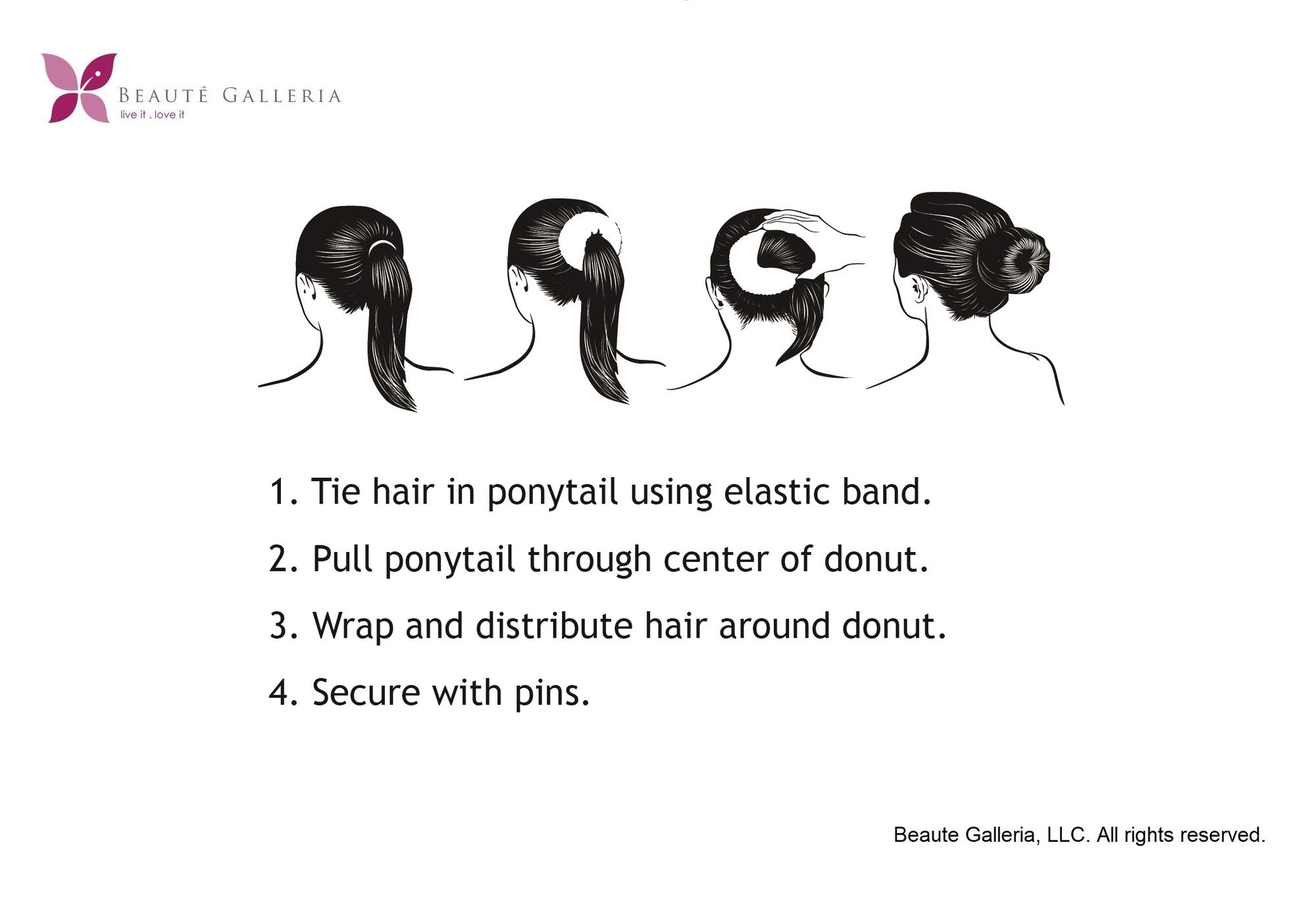 RITZPRIME 1 Piece Round Hair Donut Bun Maker - Medium Size Black Hair Styler for Women | Perfect for Parties, Weddings, Prom & Everyday Hairstyles