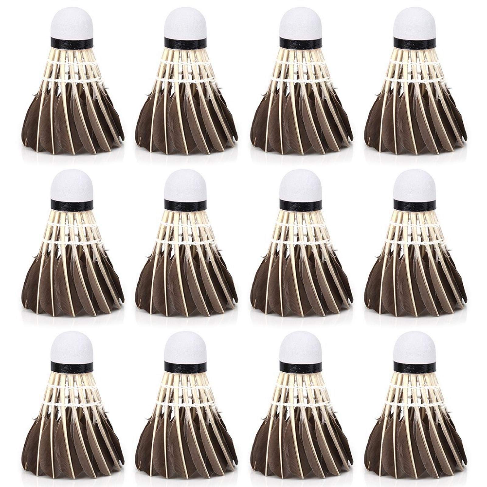 Premium Fockety Badminton Shuttlecocks - Professional Grade Feather Shuttlecocks for Competition & Training | Portable Badminton Set with Carrying Case | Perfect for Indoor/Outdoor Games, Gym Practice & Backyard Fun