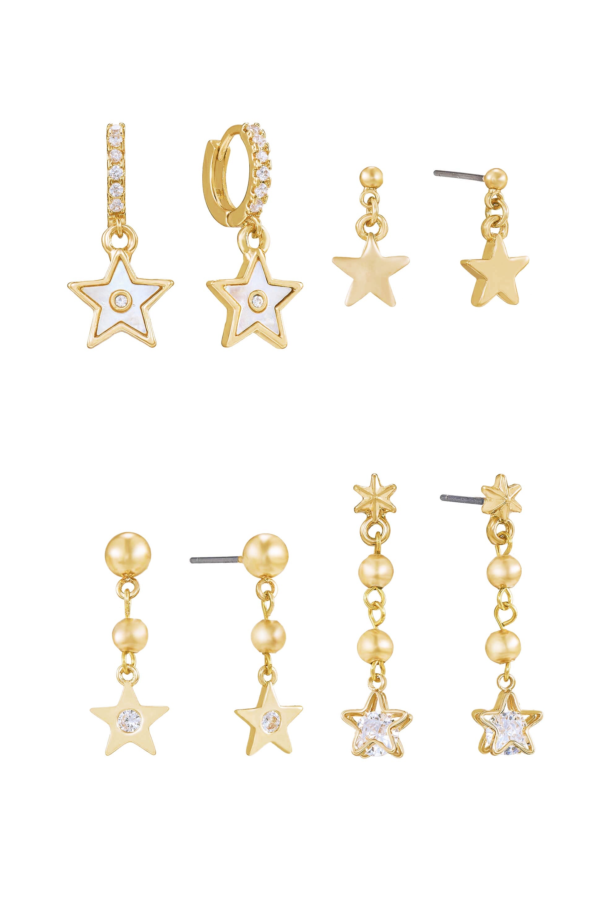 4-Piece Constellation Star Dangle Earrings Set | Zodiac Jewelry for Women | Perfect for Parties, Date Nights & Gift Giving