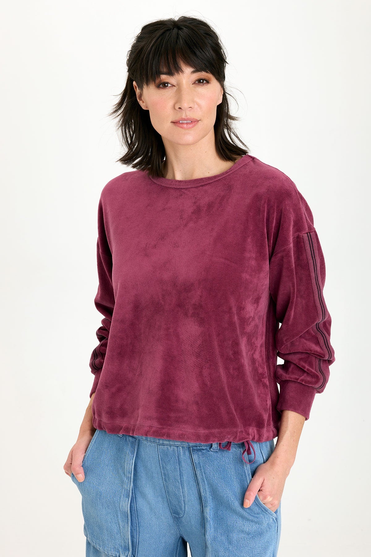 Stylish Rugby Stripe Dottie Sweatshirt for Women - Trendy Casual Pullover for Fall & Winter | Perfect for Sports, Outings & Cozy Loungewear