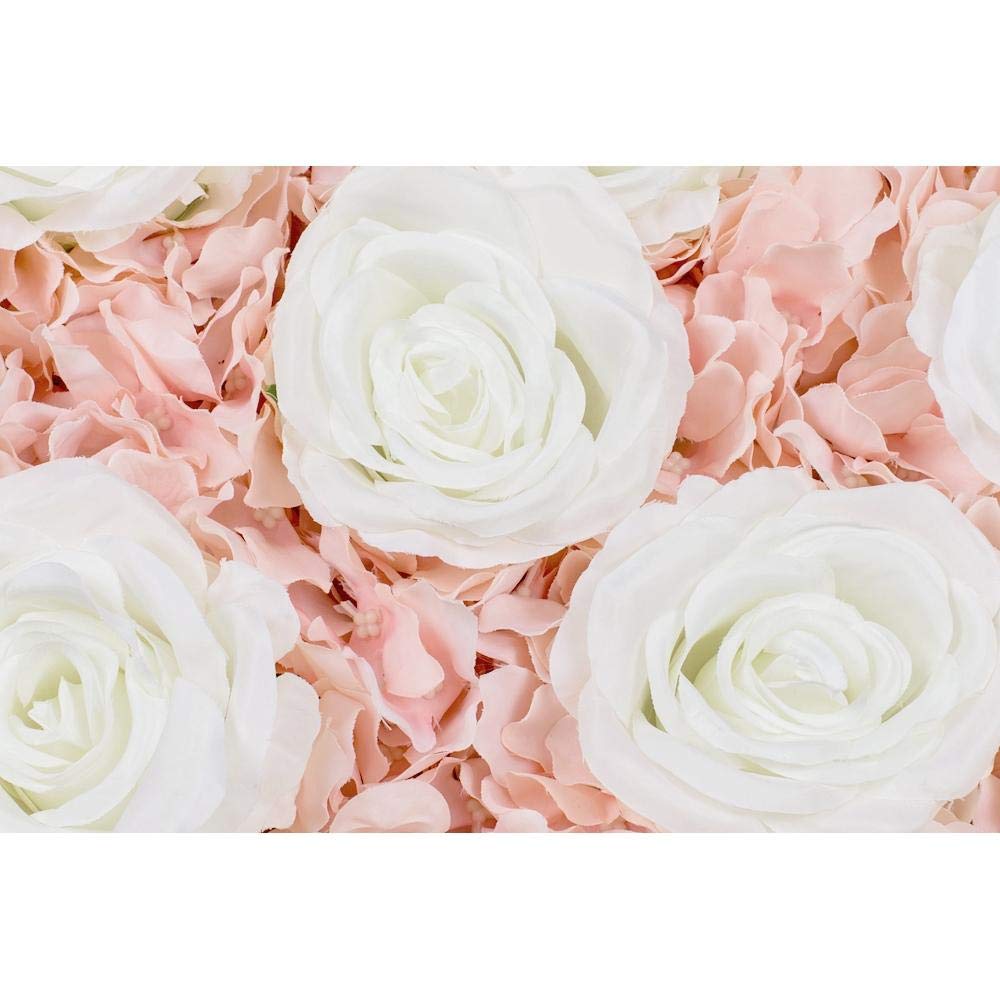 Elegant Silk Rose Wall Panel - Cream & Pink (16x24