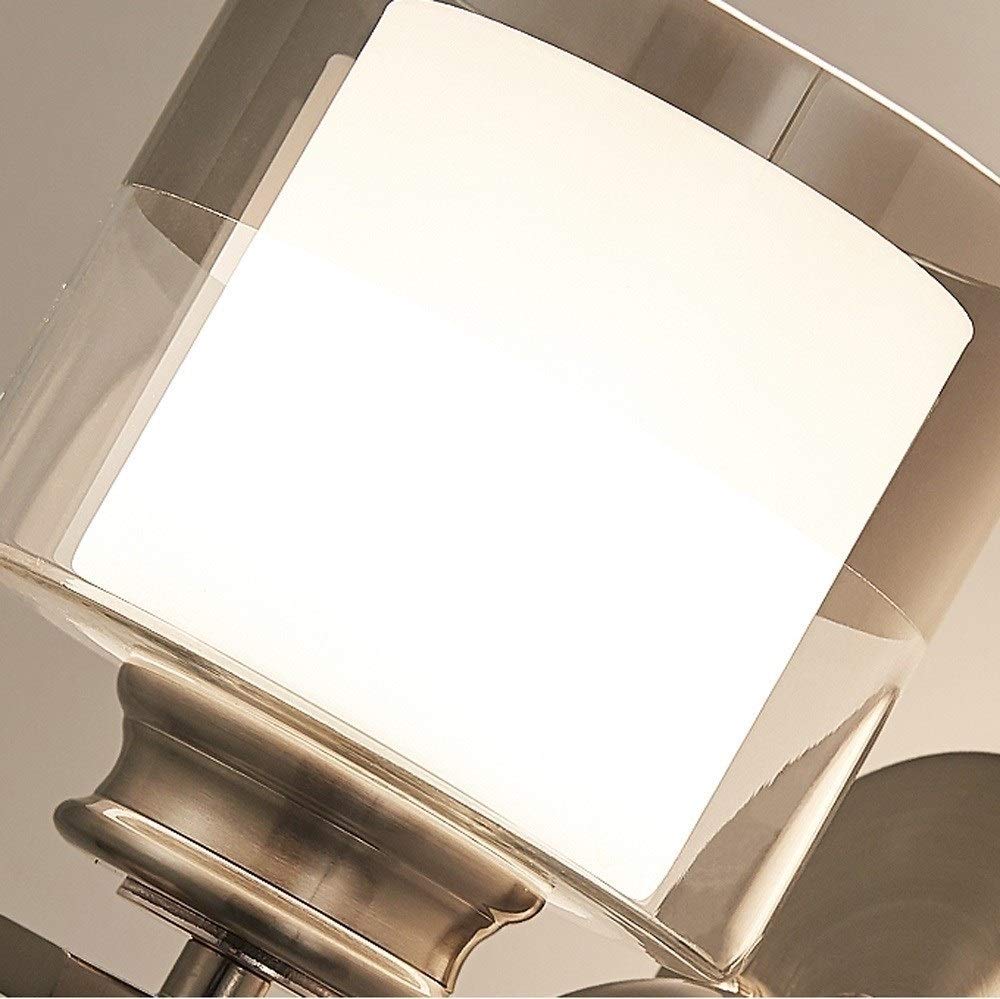 Brushed Nickel Wall Mounted Vanity Light with Dual Glass Shade - Modern 1-Light Bathroom Sconce for Vanity, Living Room & Bedroom | Perfect for Makeup, Reading & Ambient Lighting