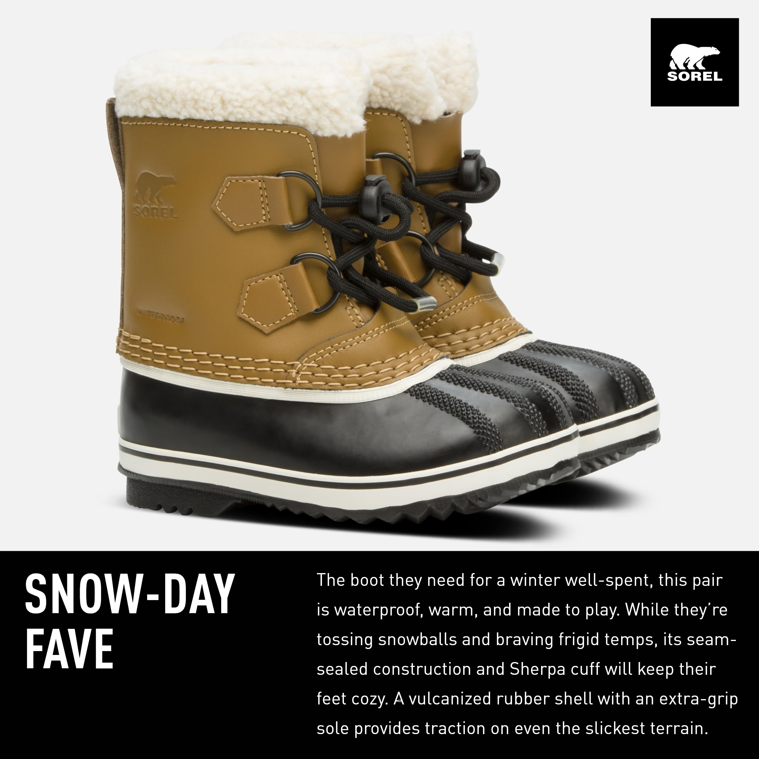 Sorel Yoot PAC Waterproof Unisex Kids Boots - Warm & Comfortable Winter Snow Boots for Boys & Girls, Perfect for Outdoor Play, Snowy Days & Cold Weather Adventures