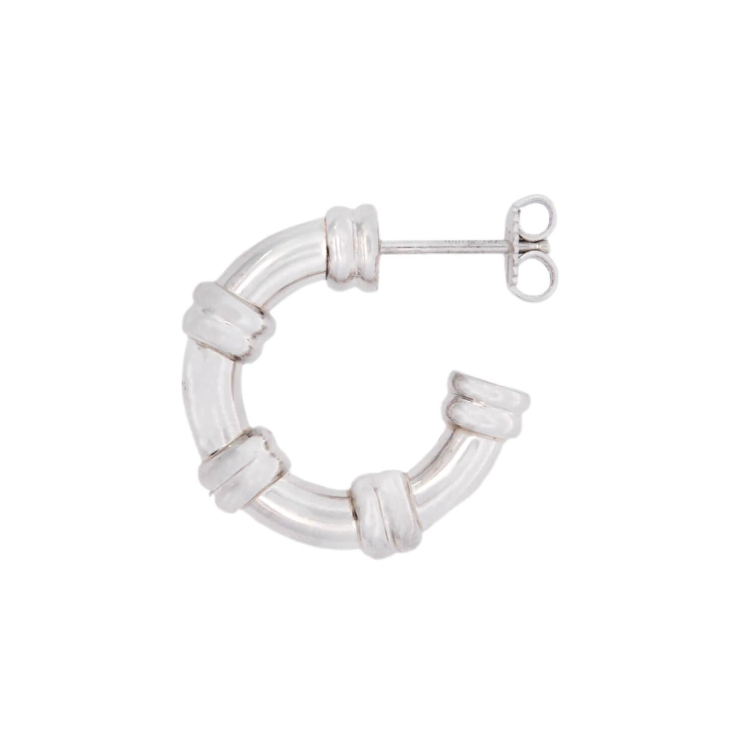 Platinum Ribbed Hoop Earrings for Women - Elegant & Durable 14K Gold Plated Hoops - Perfect for Parties, Weddings & Everyday Wear