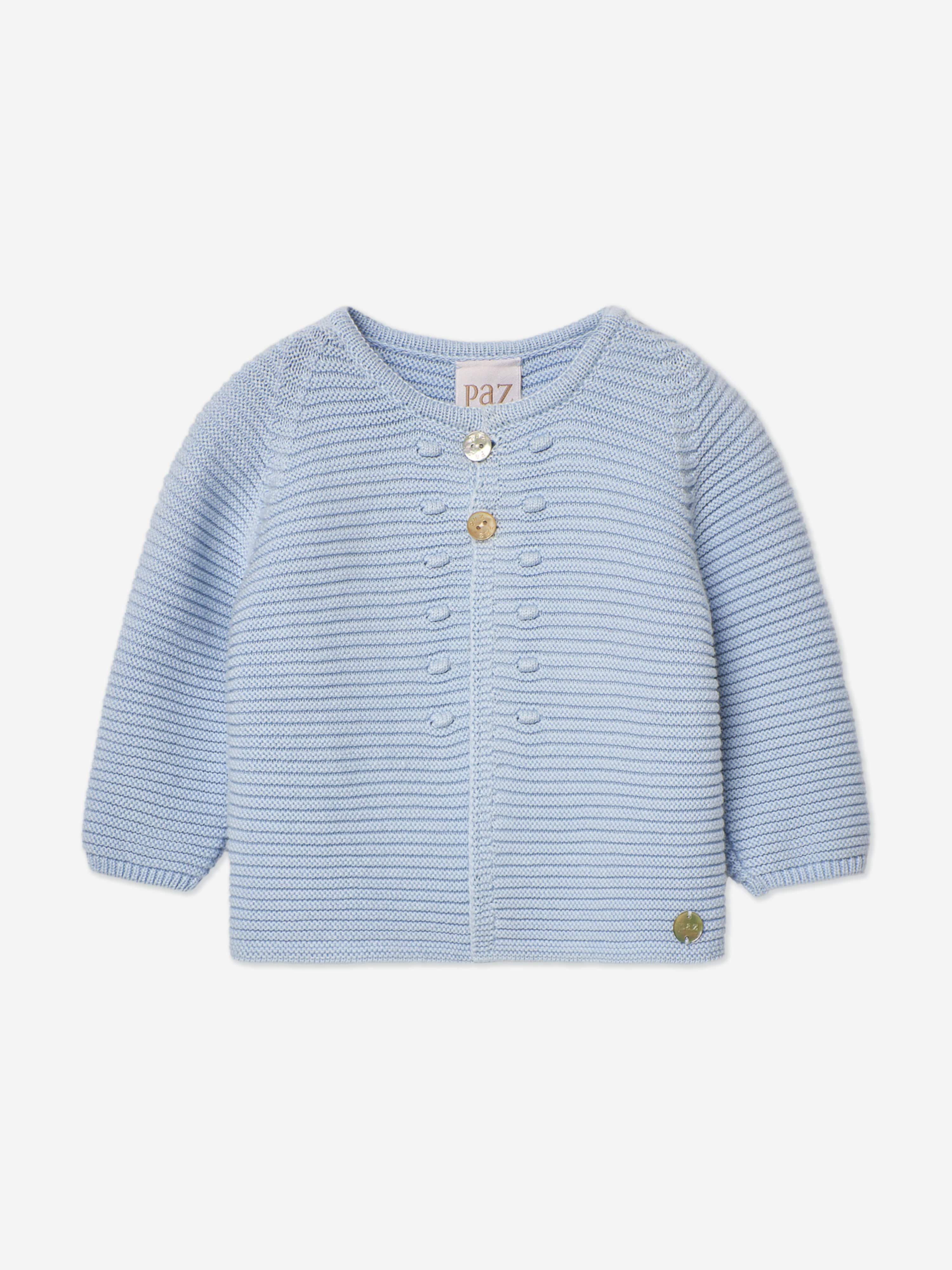 Soft Blue Knitted Cardigan for Baby Boys - Cozy & Stylish Winter Outfit for Newborns & Toddlers
