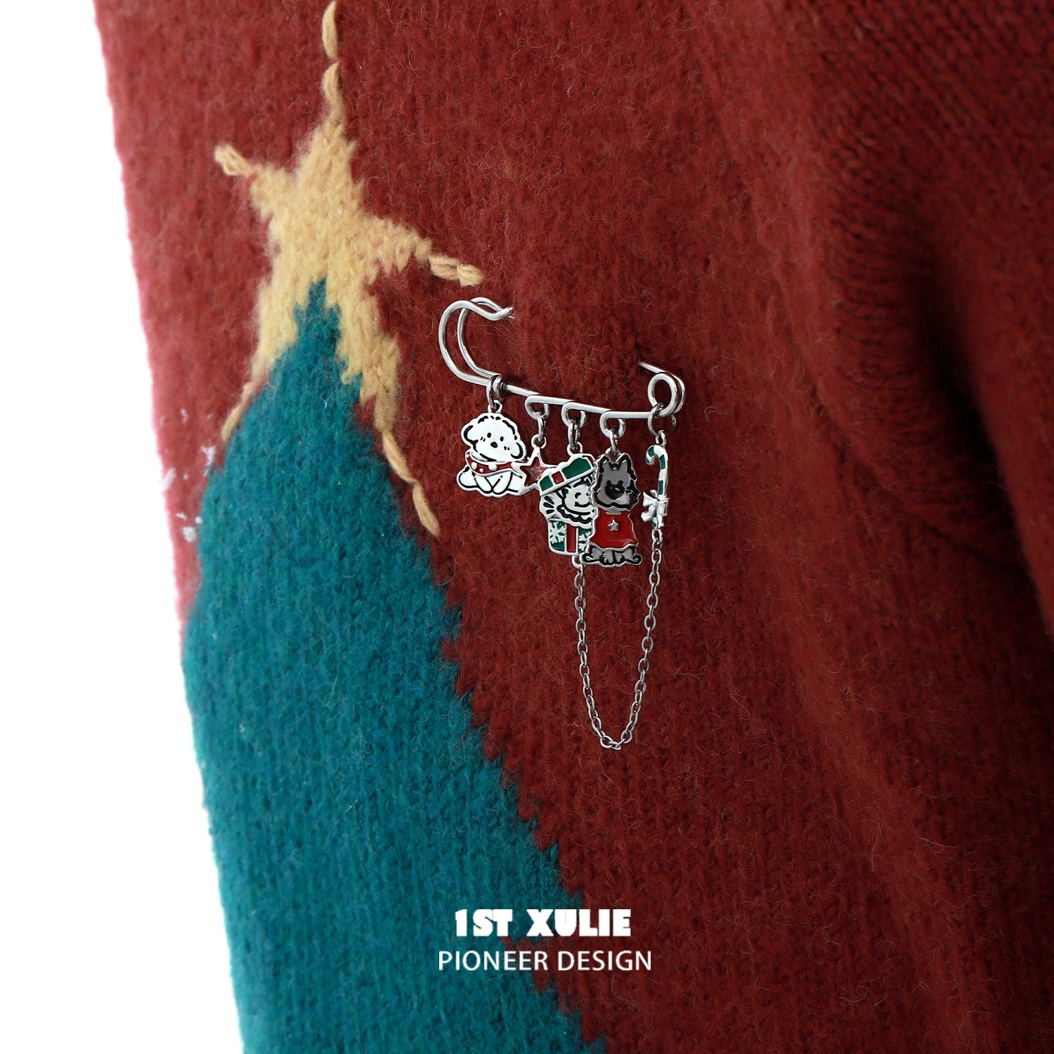 2024 Christmas Graffiti Puppy Brooch - 18K Gold Plated Elegant Jewelry for Women - Perfect Holiday Gift for Christmas Party & Festive Occasions