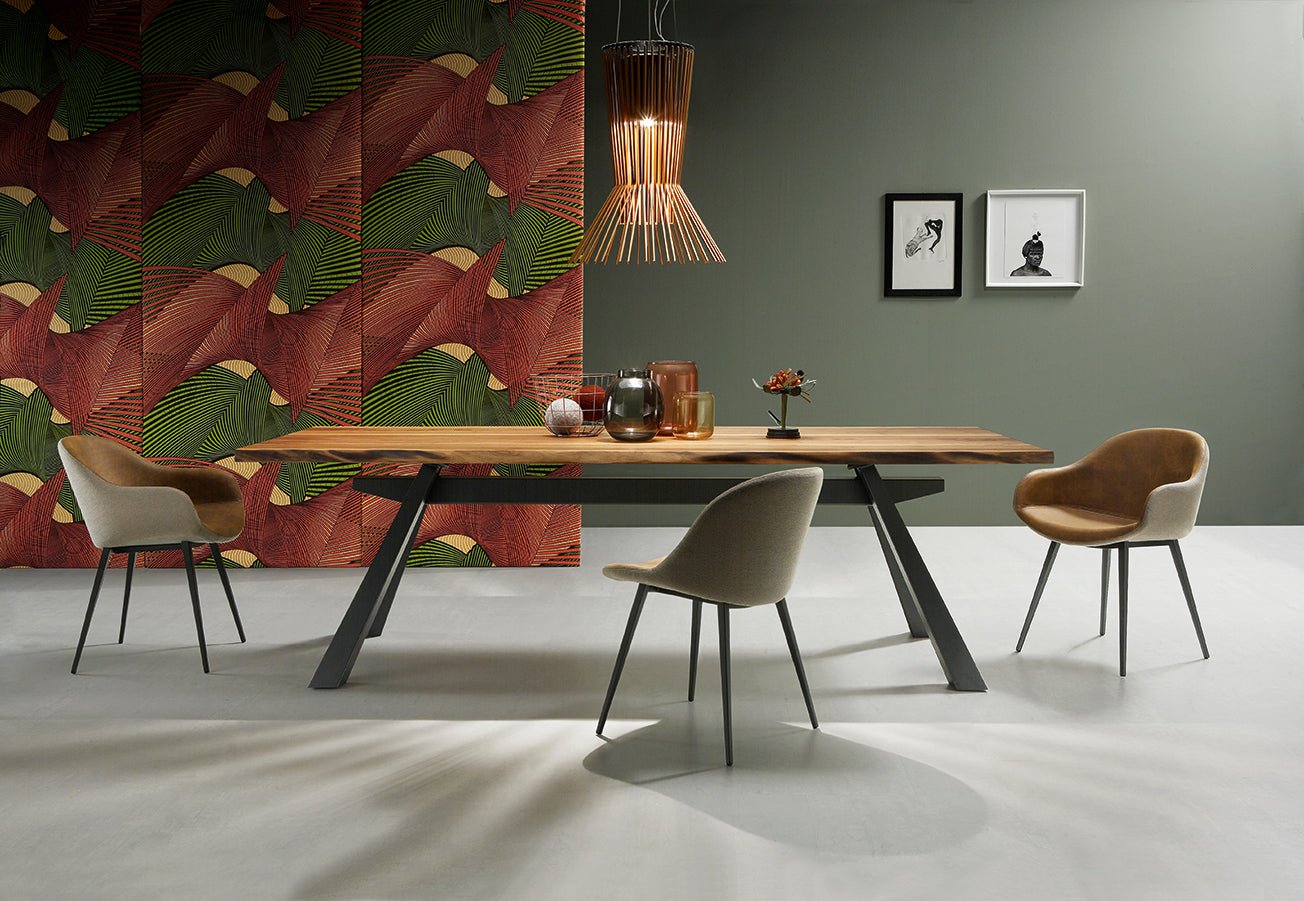 Midj Zeus Modern Dining Table - Solid Wood Kitchen Table for 6 - Elegant Home Dining Furniture for Family Gatherings & Dinner Parties