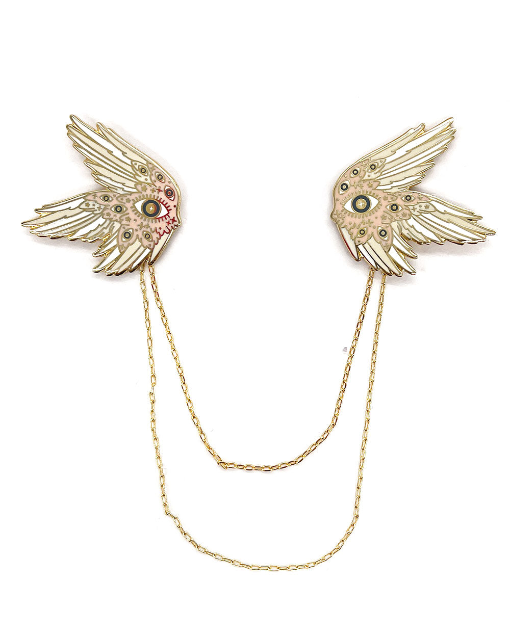 Biblically Accurate Angel Wings Pin Set with Detachable Chain - Religious Jewelry for Christians, Church Events & Cosplay Accessories