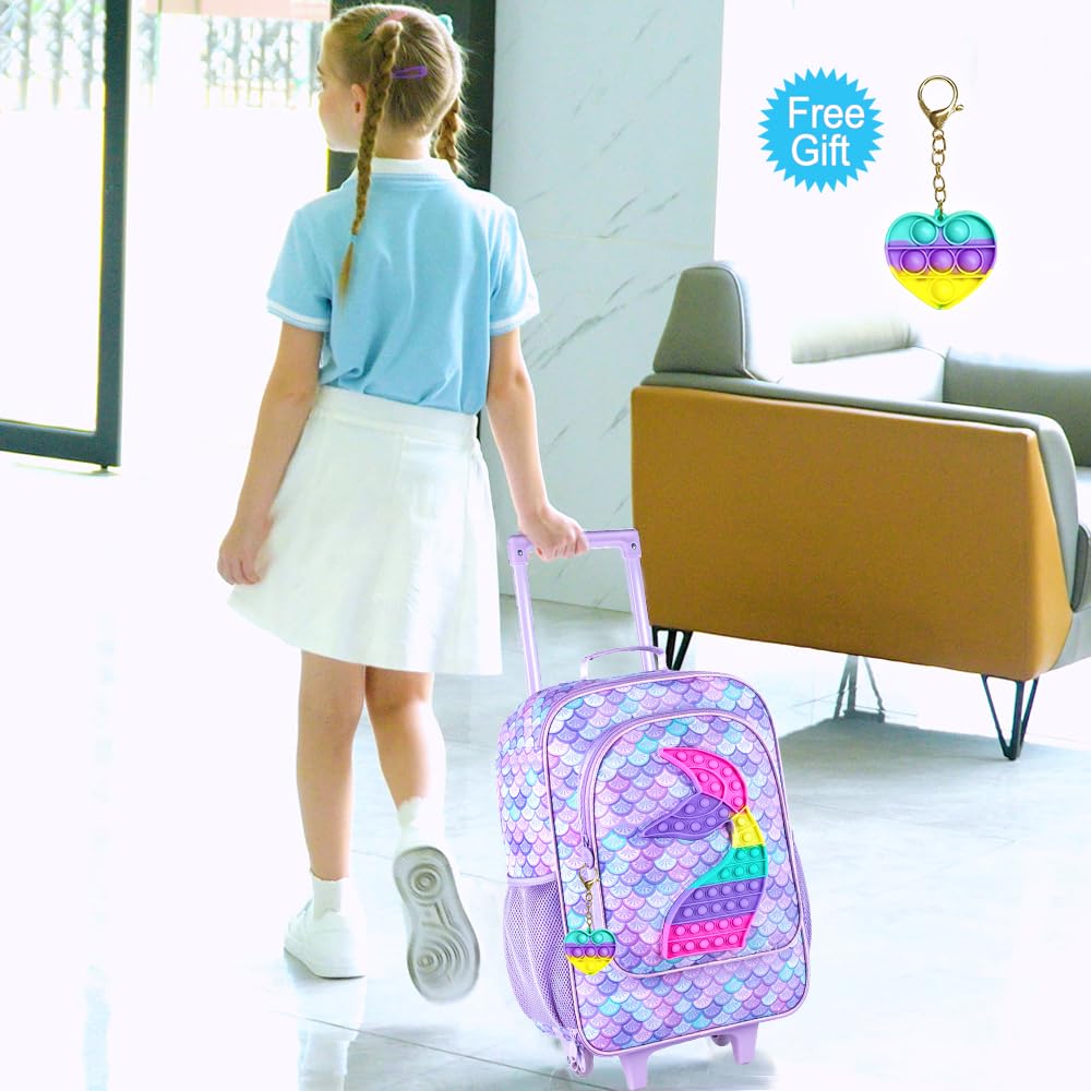 AGSDON Kids Luggage with Rolling Wheels - Cute Travel Suitcase for Boys & Girls, Toddler Carry-On Bag for Airplane, Road Trips & Family Vacations