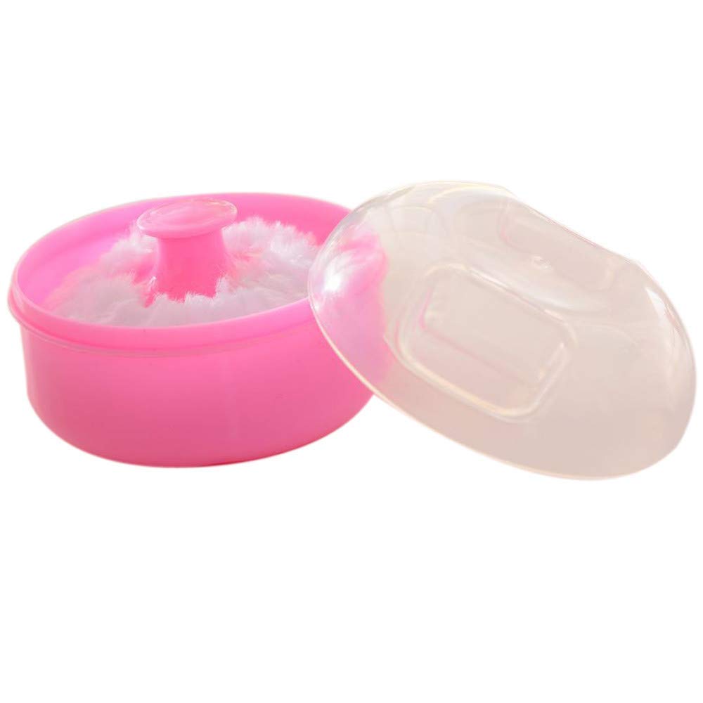 Premium Powder Puff Kit - Empty Body Powder Container & Baby Soft Cosmetic Puff Sponge for Face & Body | After-Bath, Makeup & Travel Use | Multicolor (Pack of 1)