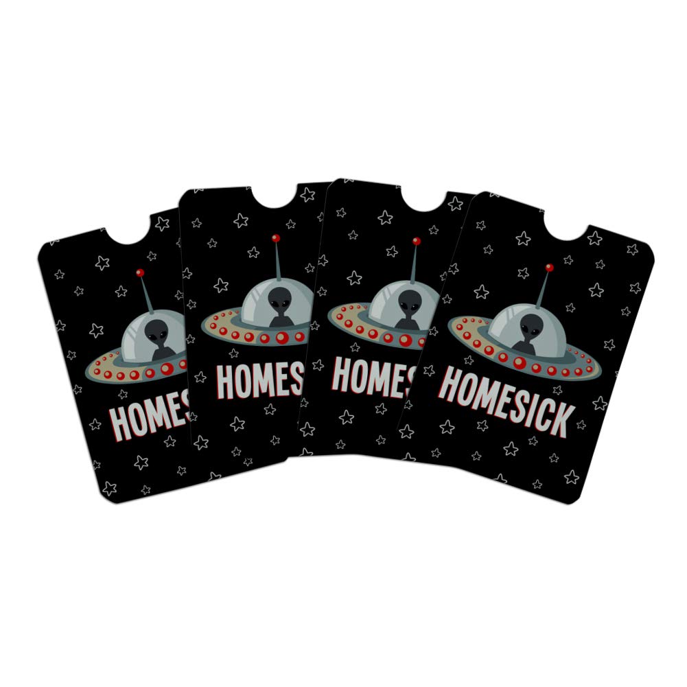 Funny UFO Alien Credit Card RFID Blocking Wallet Protector - Set of 4 for Secure Contactless Payment - Perfect for Travel, Office & Everyday Use