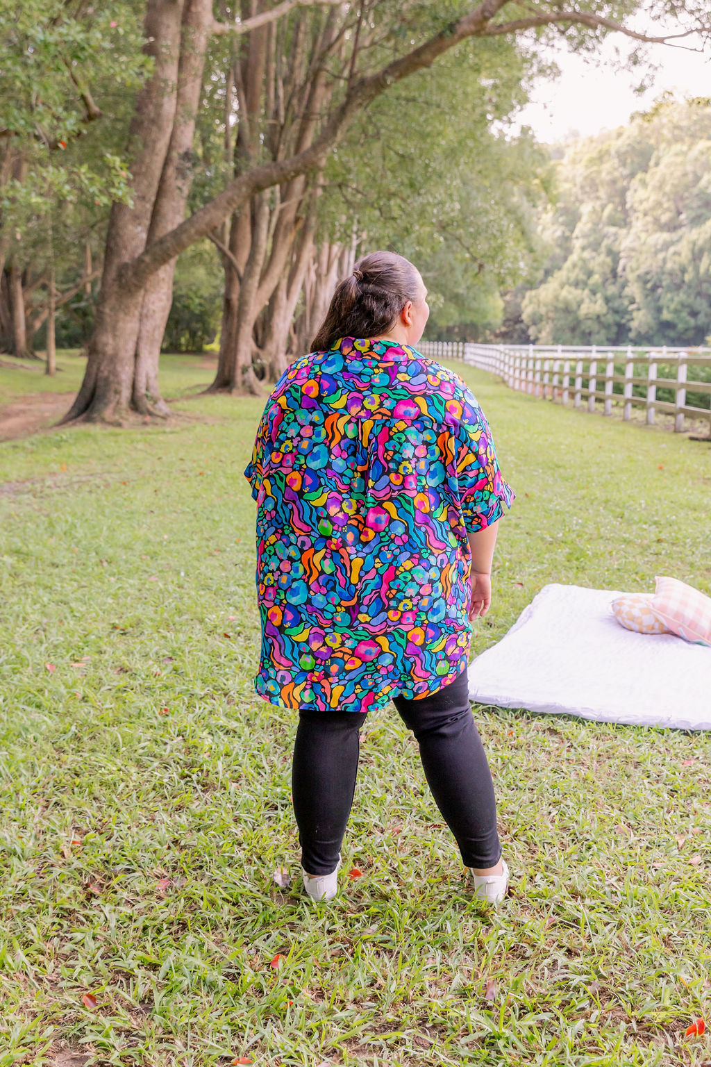 Kasey Rainbow Tammin Shirt - Stylish African Print Women's Top for Casual Wear & Summer Outfits