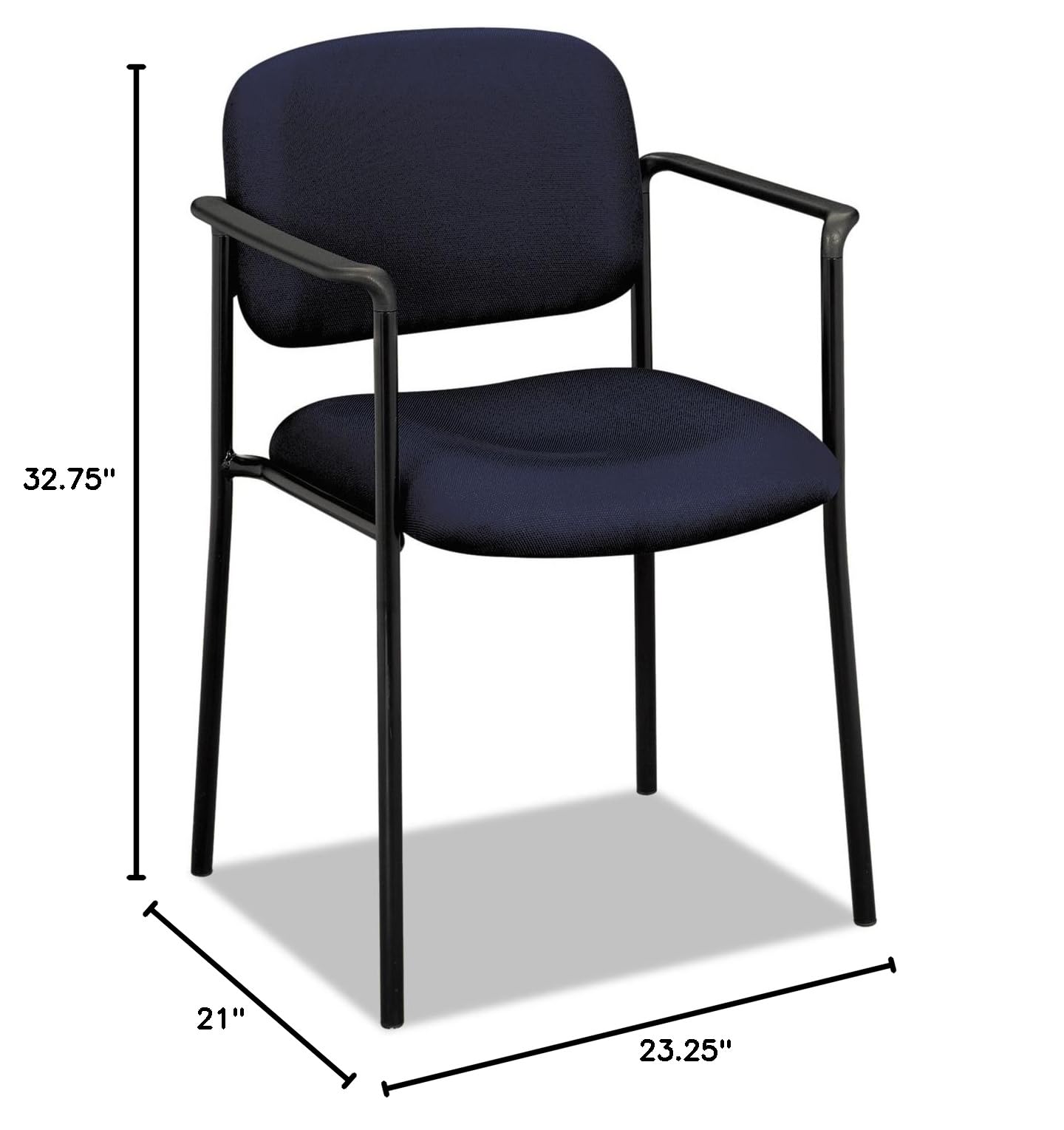 Ergonomic 4-Piece Stacking Office Chairs with Navy Blue Upholstery - Perfect for Conference Rooms, Home Offices & Waiting Areas