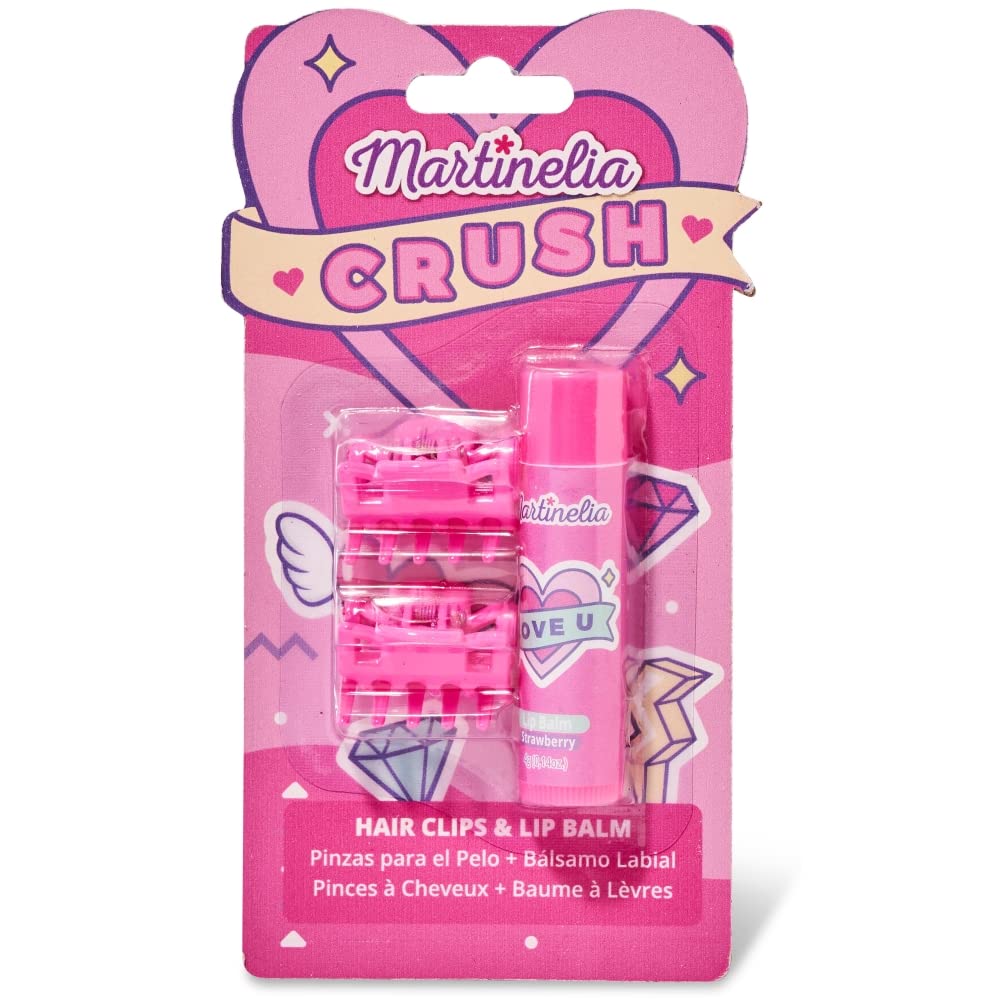 Martinelia Hair Clips for Women & Girls - 12 Pack Colorful Hair Barrettes with Lip Balm Set - Perfect for School, Work, Parties & Everyday Styling
