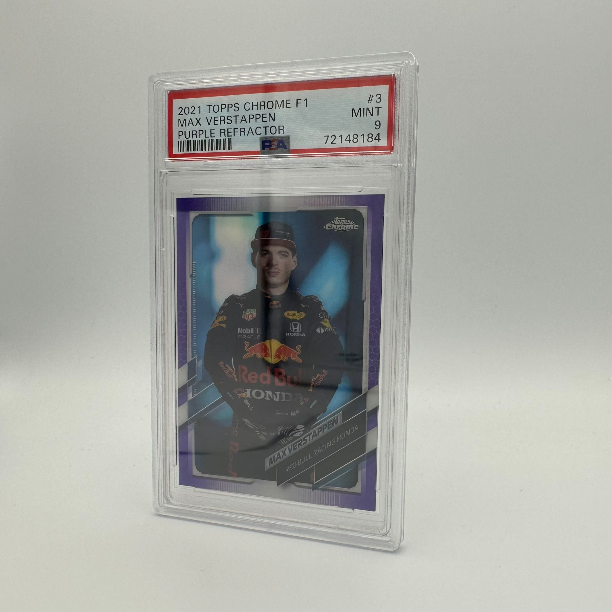 PSA 9 Graded 362/399 Max Verstappen #3 Purple Refractor Racing Card - Perfect for F1 Collectors & Sports Memorabilia Displays